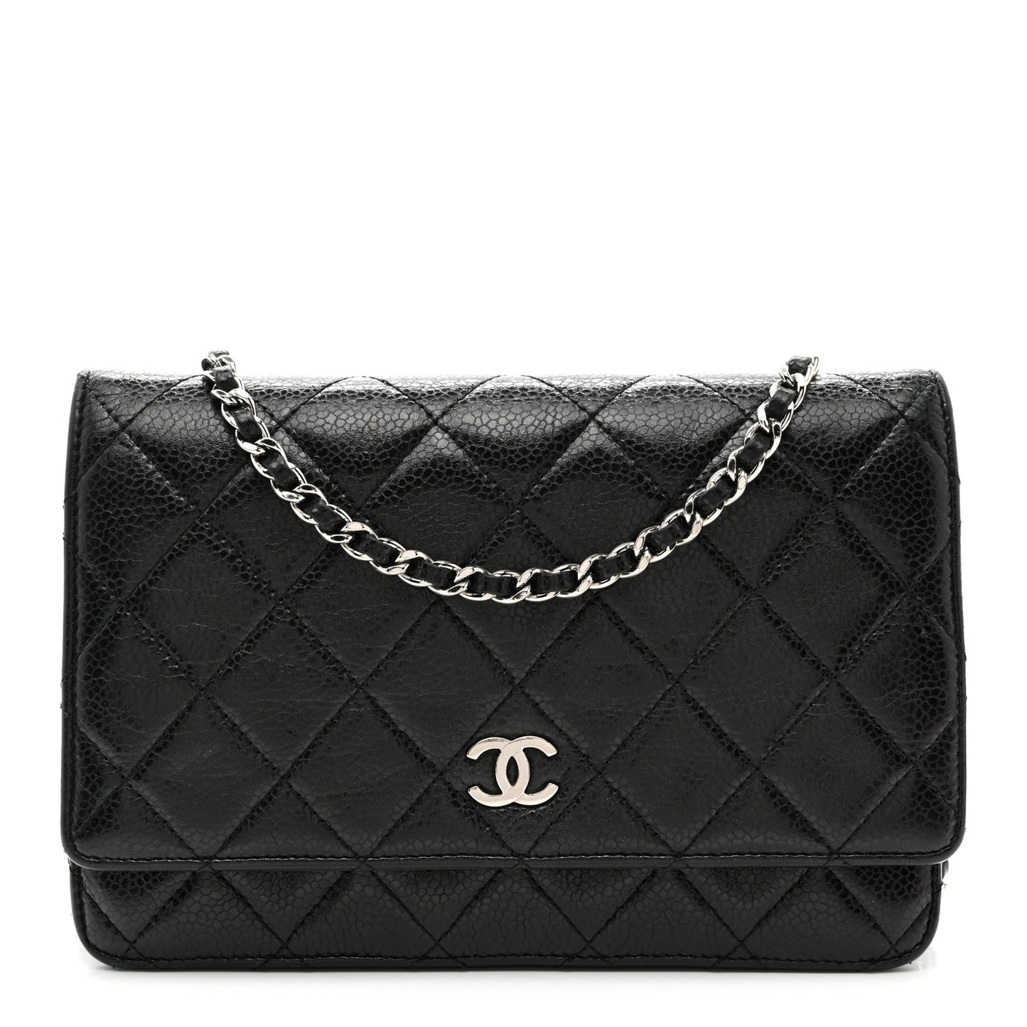 Caviar Quilted Wallet On Chain WOC Black
