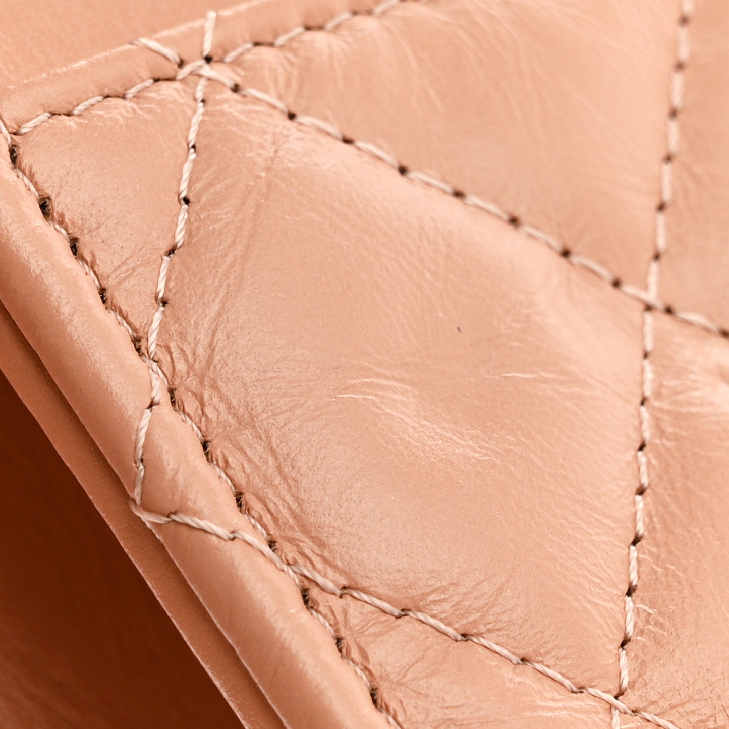 Aged Calfskin Quilted Reissue Wallet On Chain WOC Beige