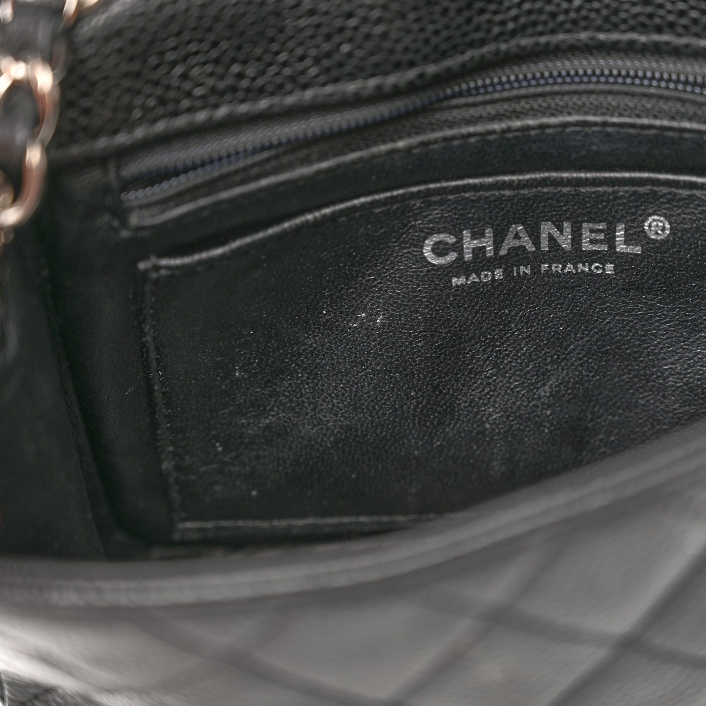 Caviar Quilted Mini Square Flap Black
