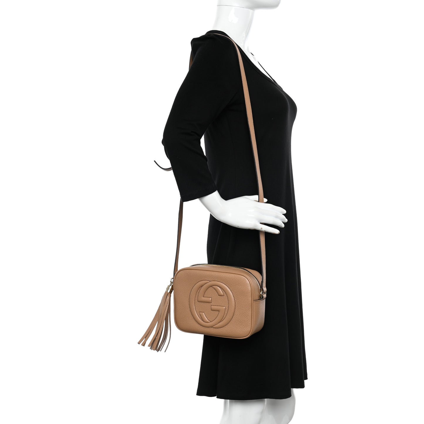 Pebbled Calfskin Small Soho Disco Bag Camelia