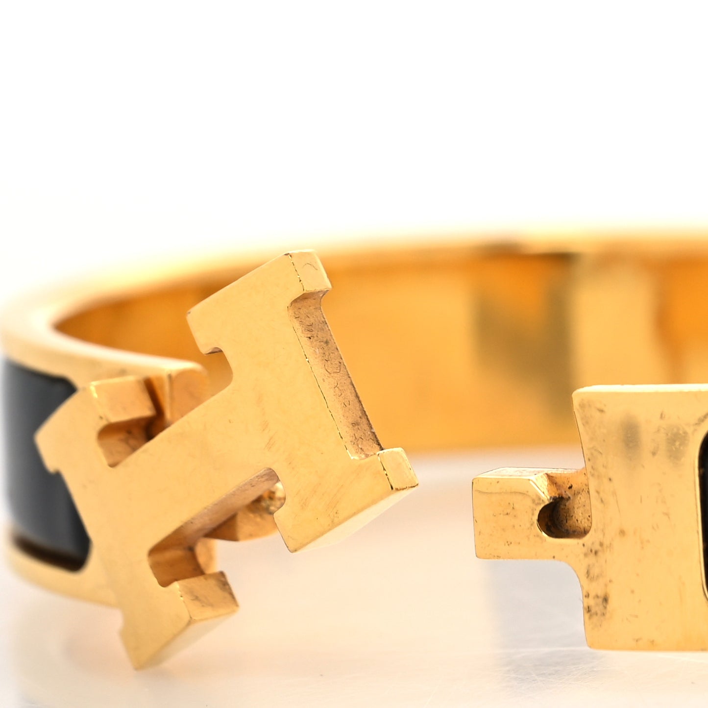Enamel Narrow Clic Clac H Bracelet PM Black