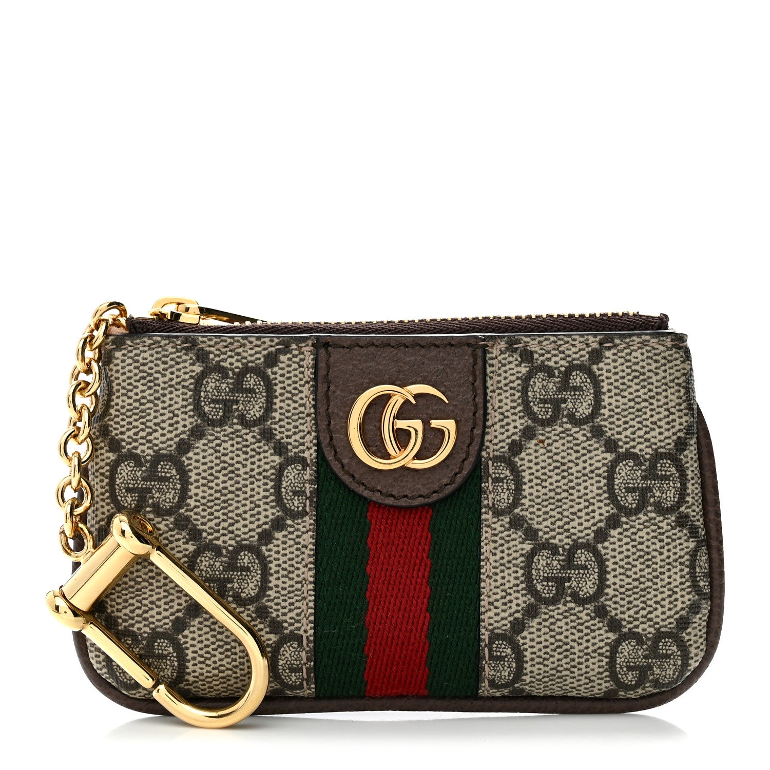 Gucci GG Supreme Monogram Web Ophidia Key Case Beige New Acero