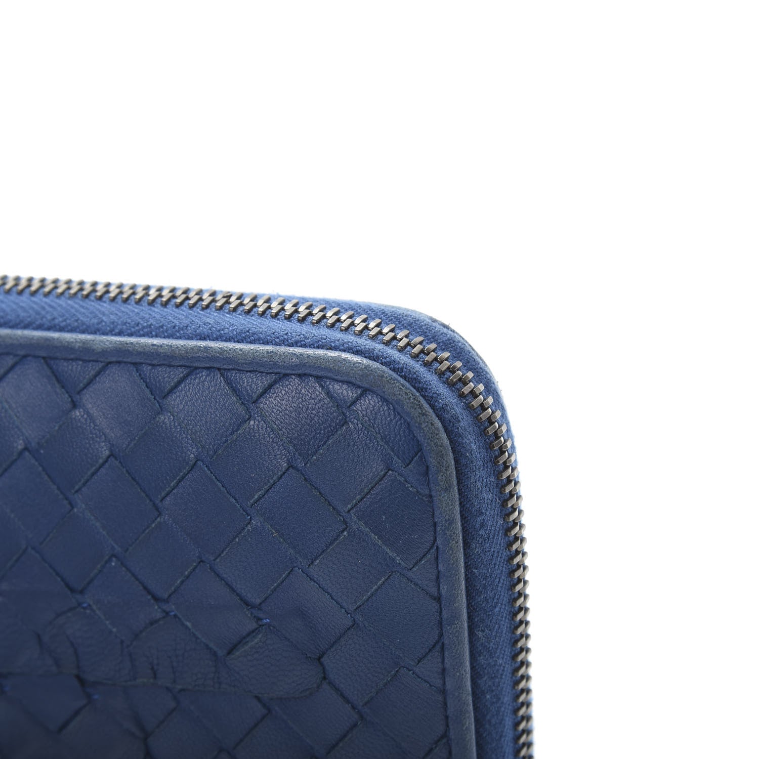 Bottega Veneta Nappa Intrecciato Zip Around Wallet Blue 10 of 13