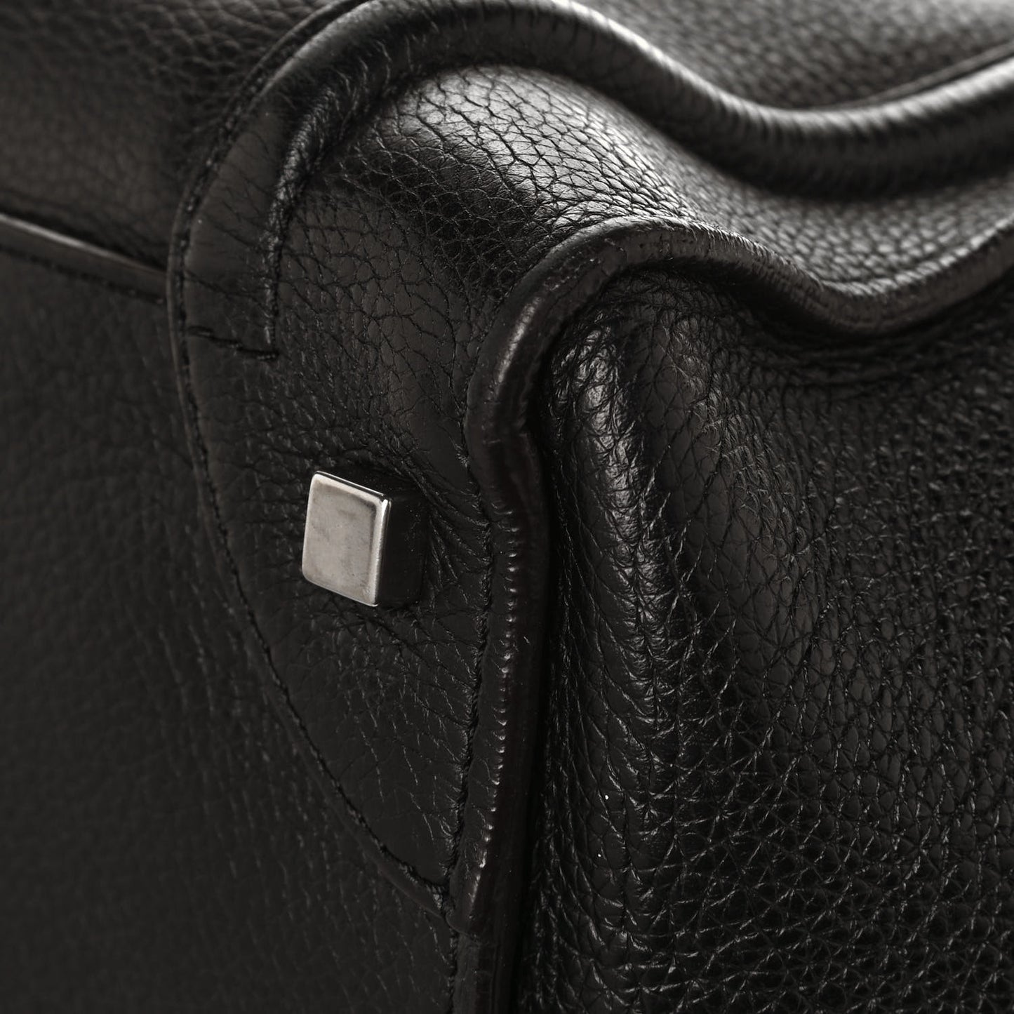 Drummed Calfskin Medium Luggage Black
