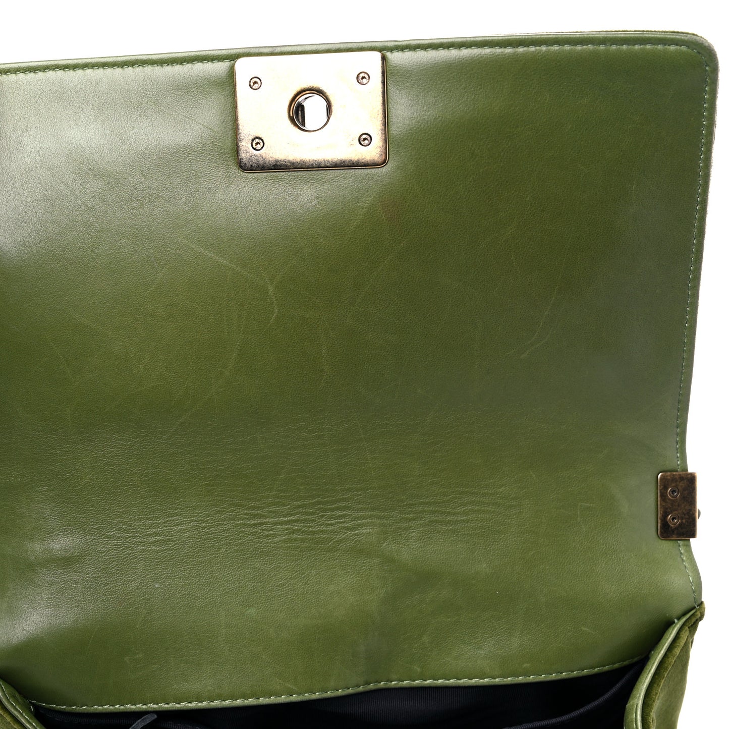 Velvet Tweed Medium Boy Flap Green