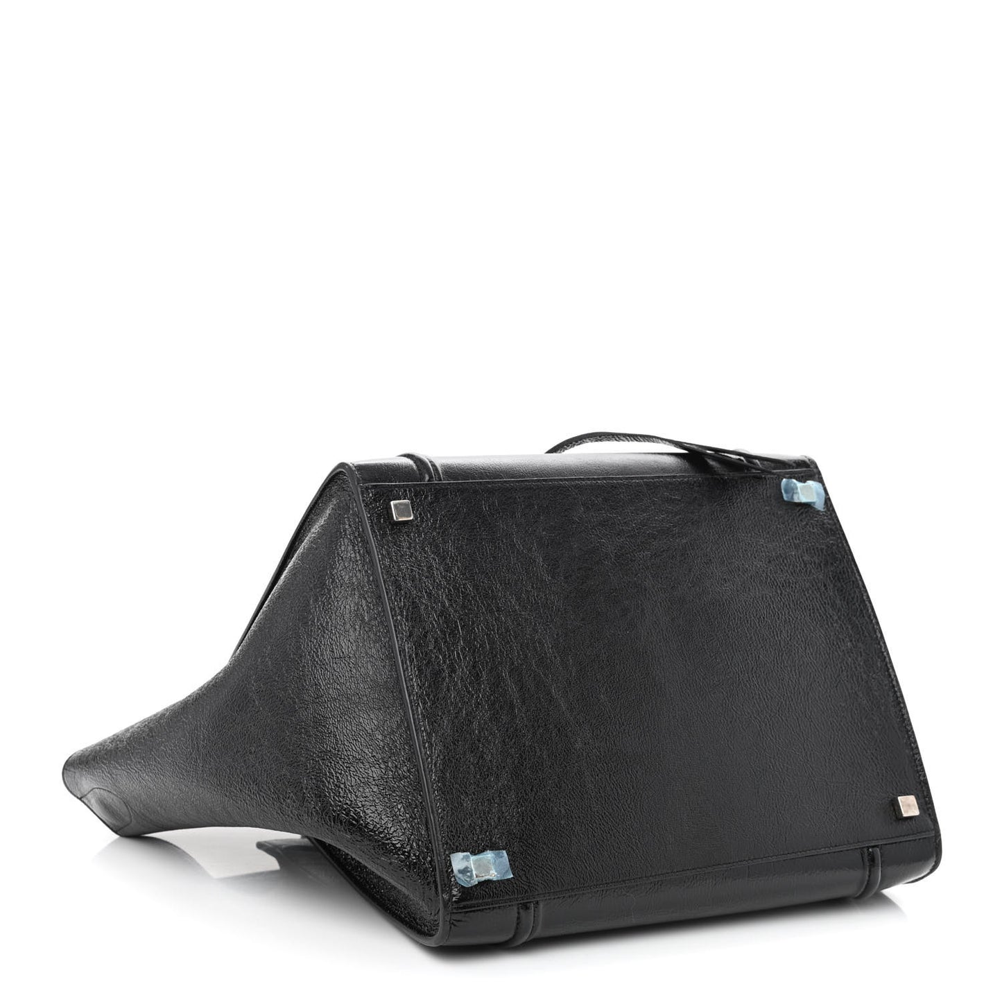 Crinkled Patent Calfskin Medium Phantom Luggage Black