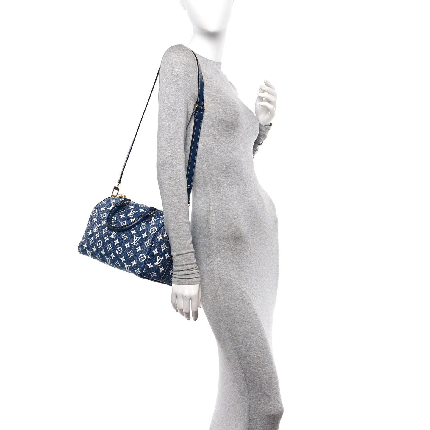 Monogram Jacquard Denim Speedy Bandouliere 25 Bleu