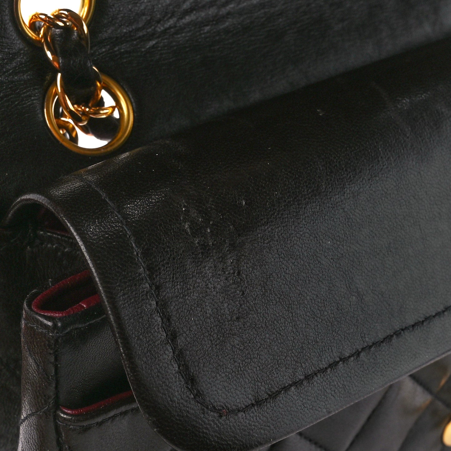 Lambskin Quilted Small Double Flap Black