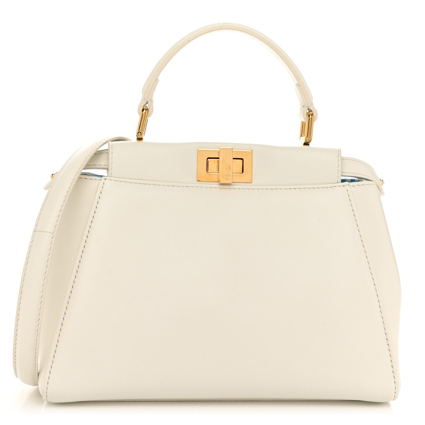 Gingham Embossed Mini Peekaboo Iconic Satchel White Ice Light Blue