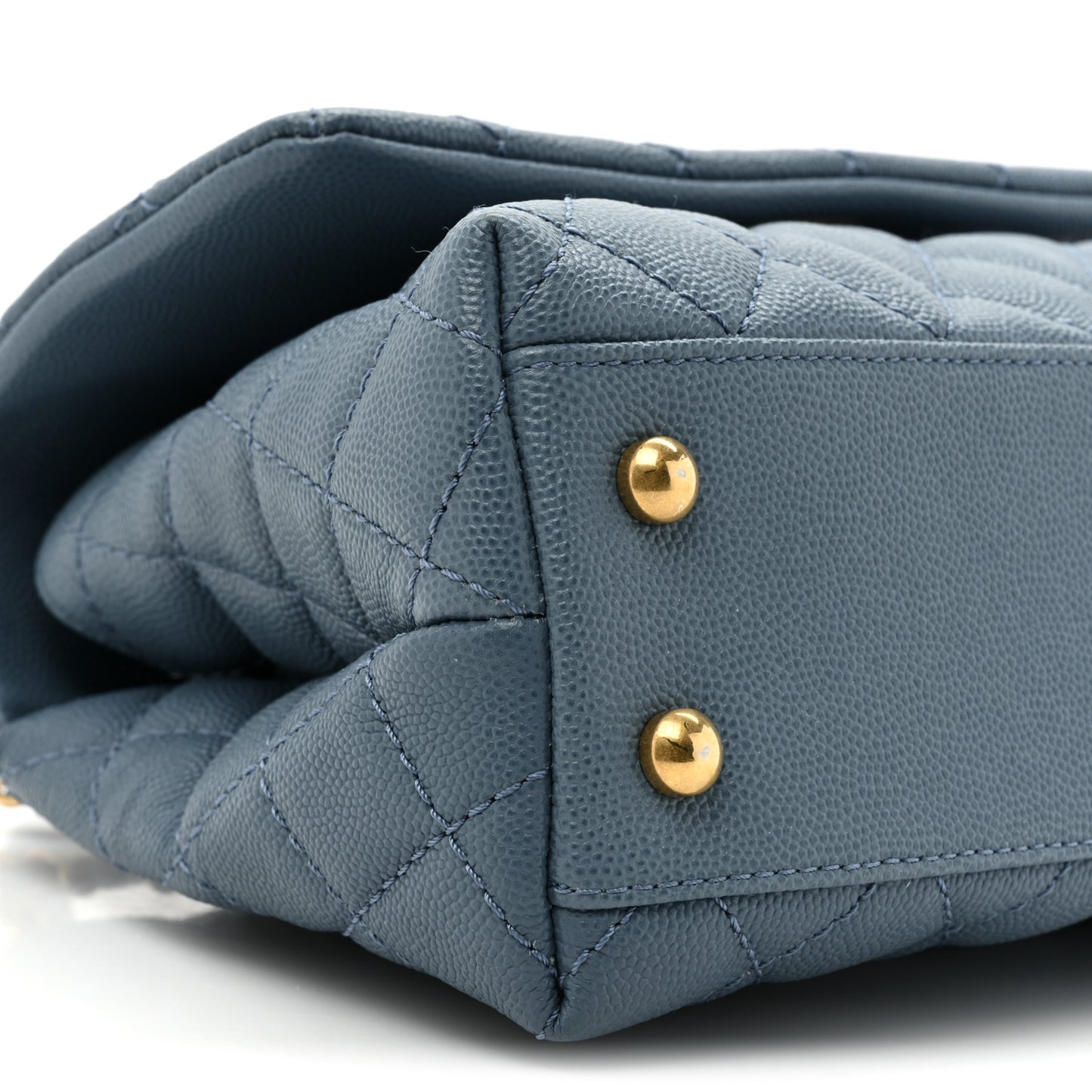 Caviar Quilted Mini Coco Handle Flap Blue