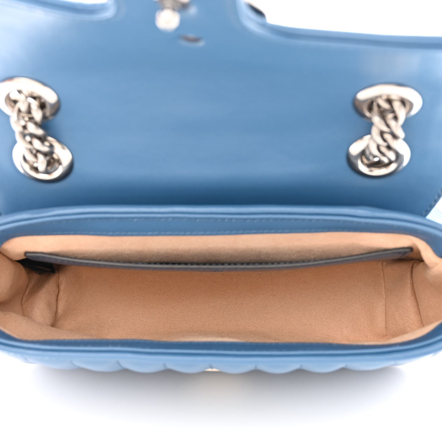 Calfskin Matelasse Aria Mini GG Marmont Shoulder Bag Clear Blue