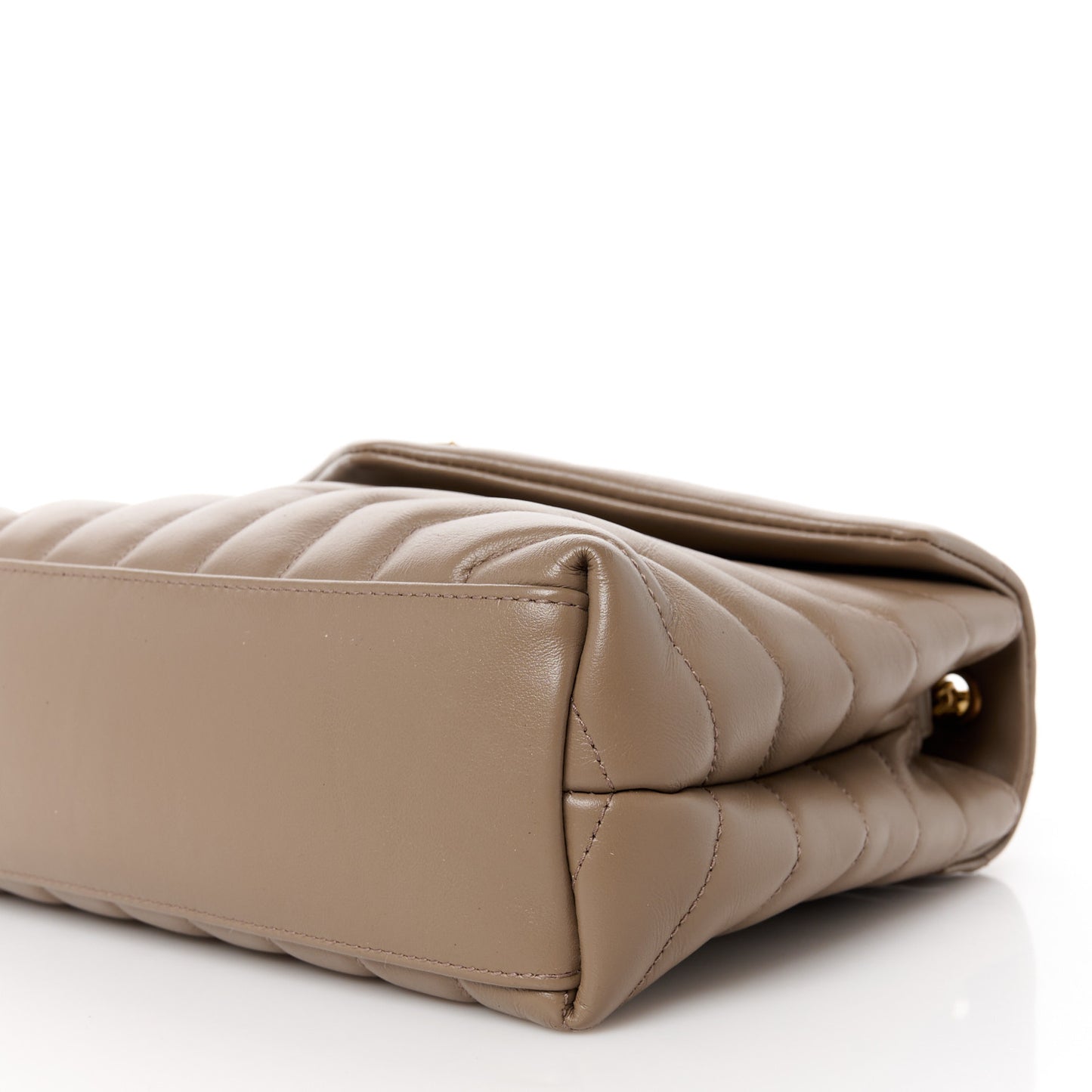 Calfskin Y Quilted Monogram Small Loulou Chain Satchel Taupe