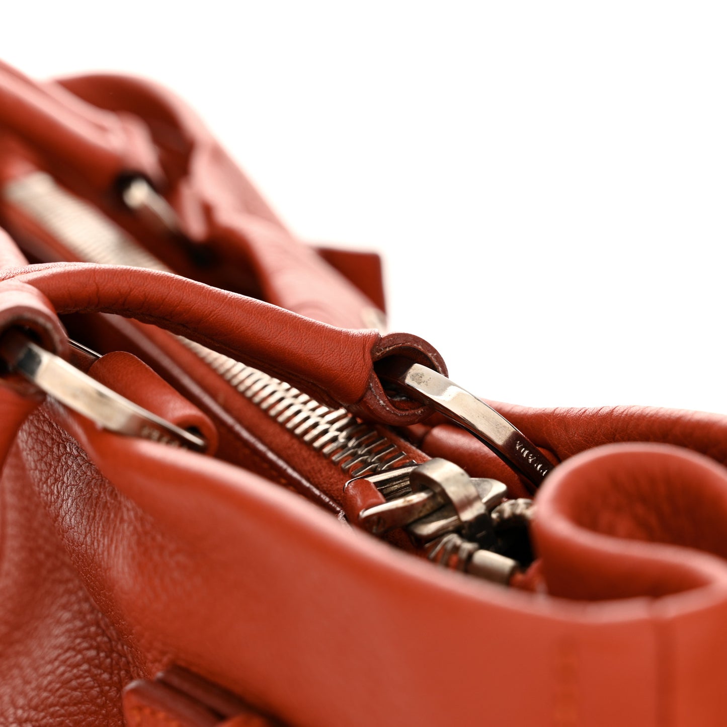 Vitello Daino Buckle Shoulder Bag Mandarin