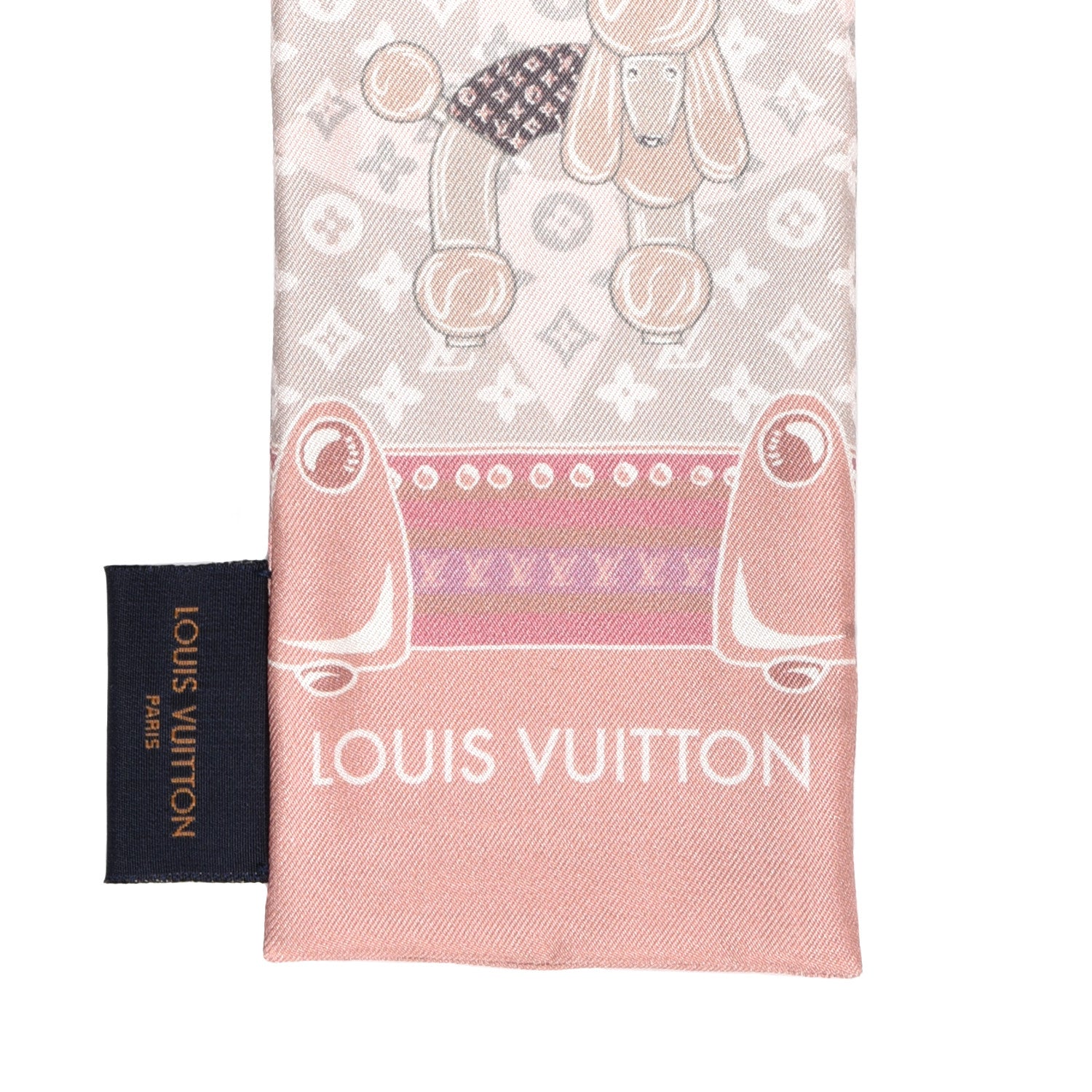 Louis Vuitton Silk Monogram Poodle Animalle Bandeau Rose Pale 3 of 4