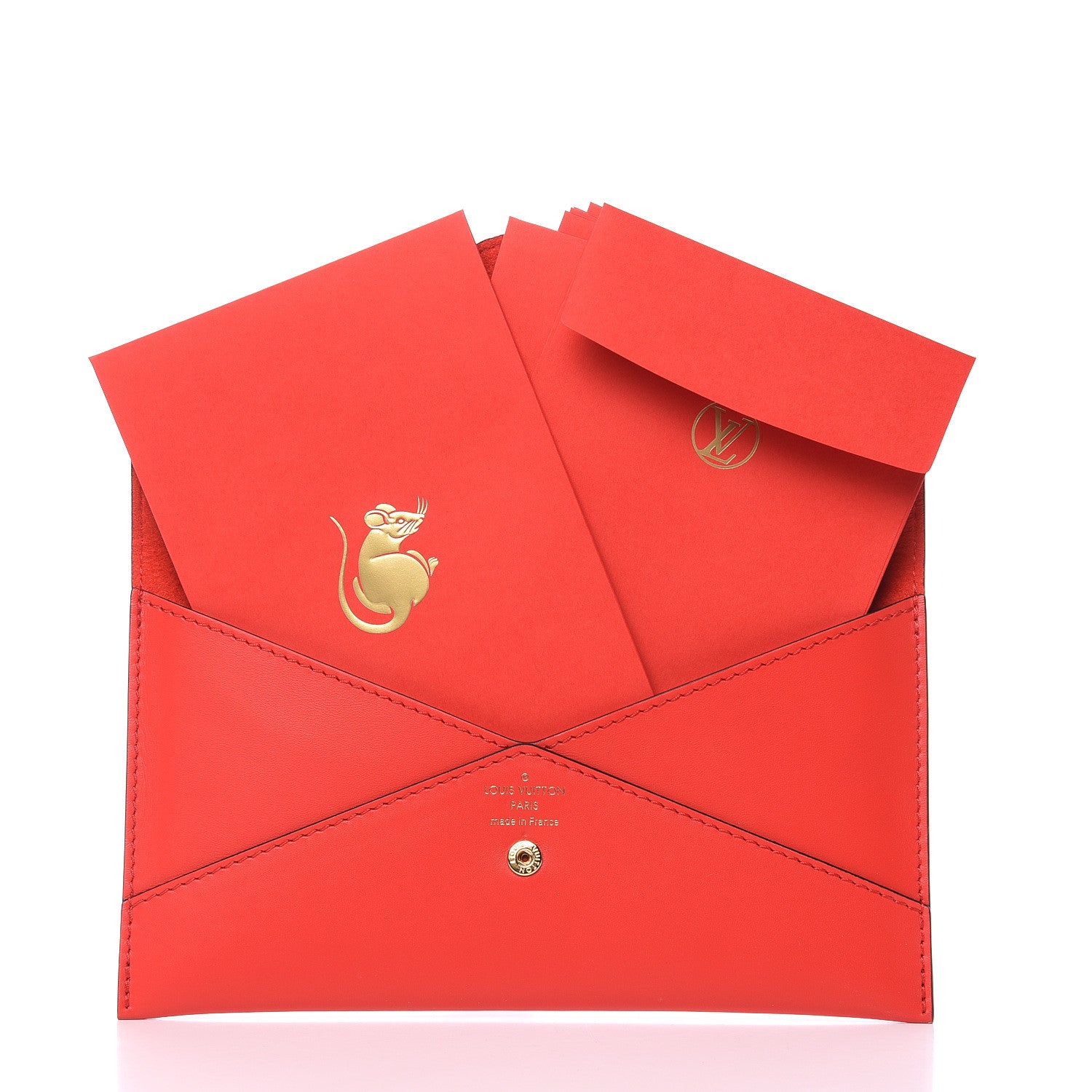 Louis Vuitton Veau Cachemire Chinese New Year Rat Envelope Pouch Red 9 of 10