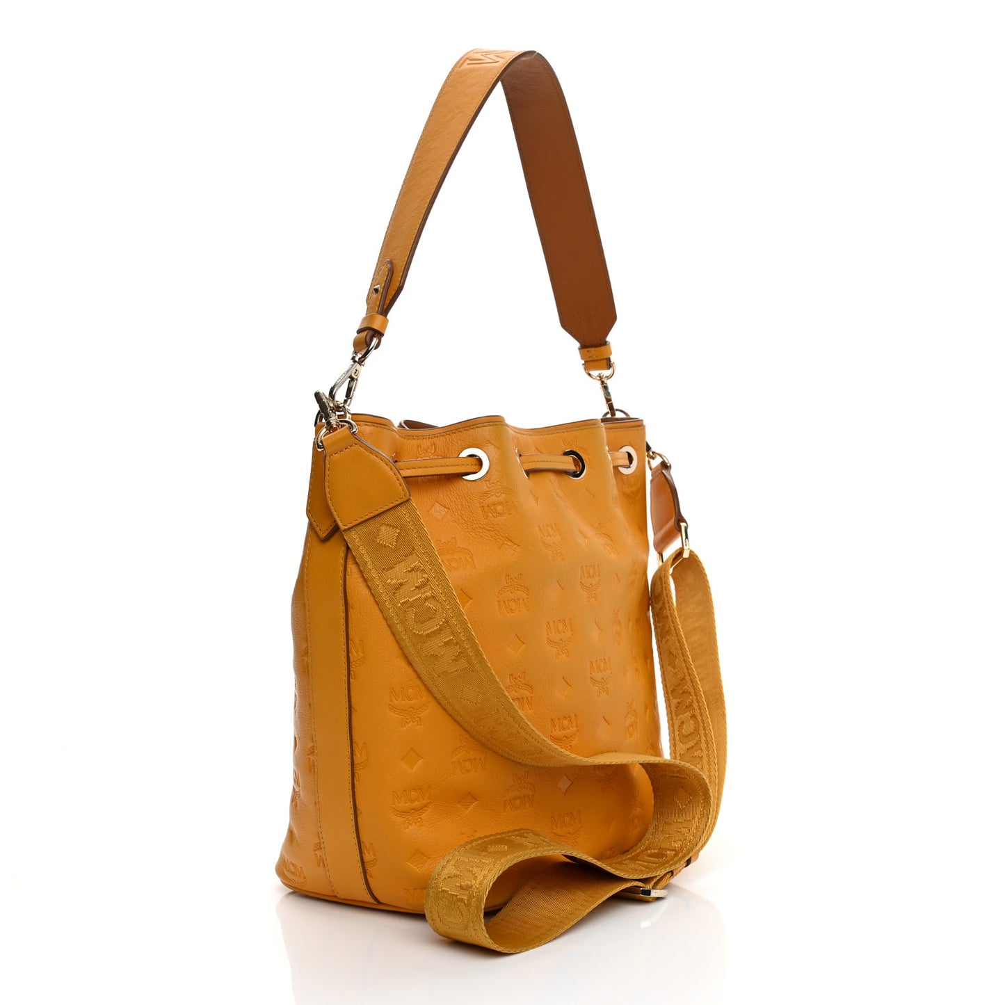 Calfskin Ottomar Monogram Small Essential Bucket Golden Mango