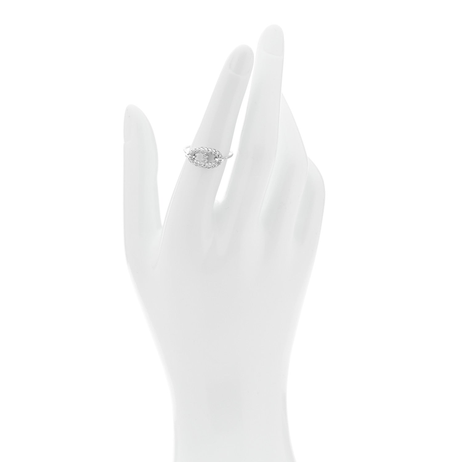 Hermes 18K White Gold Diamond New Farandole Ring 52 6 2 of 6