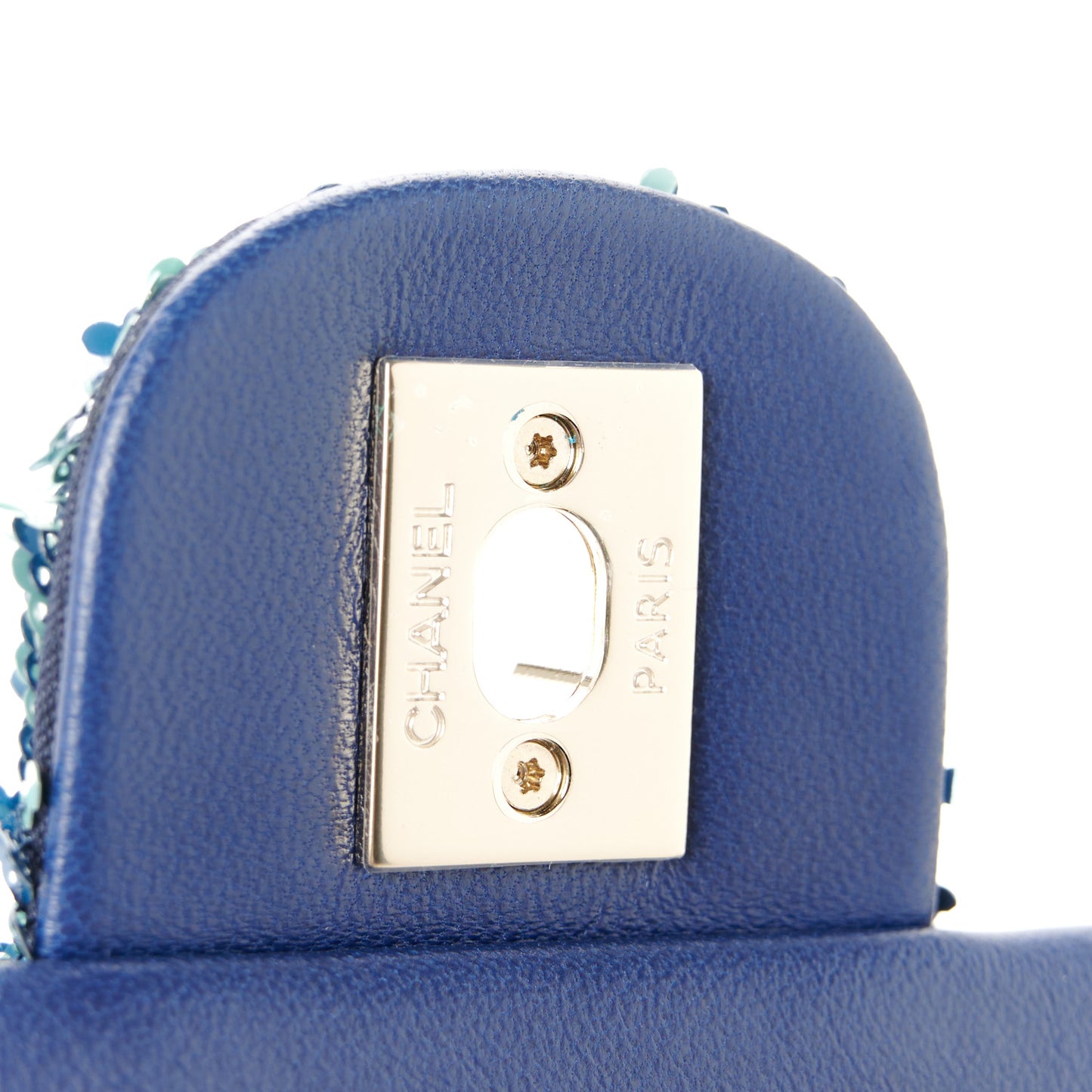 Shaded Sequins Mini Flap Light Green Dark Brown White Blue