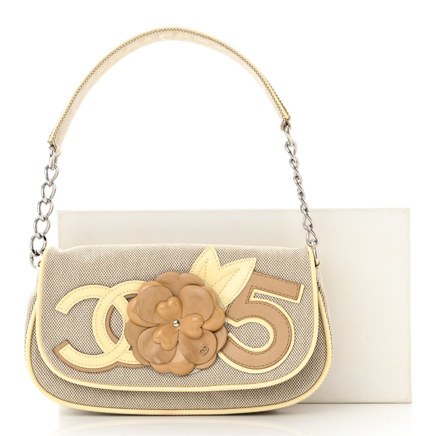 Canvas Camellia No. 5 Flap Beige Grey
