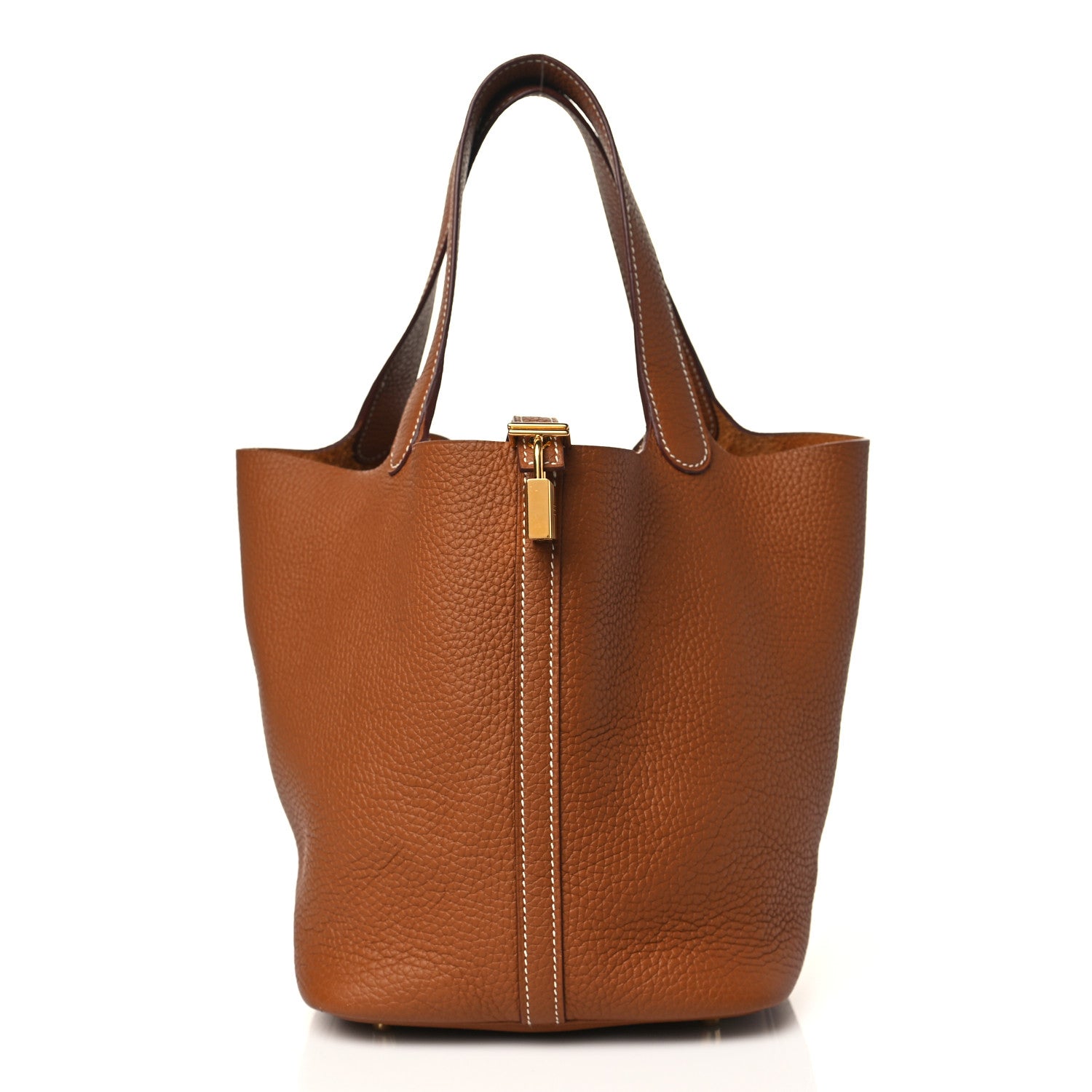 Hermes Taurillon Clemence Picotin Lock 22 MM Gold 1 of 10