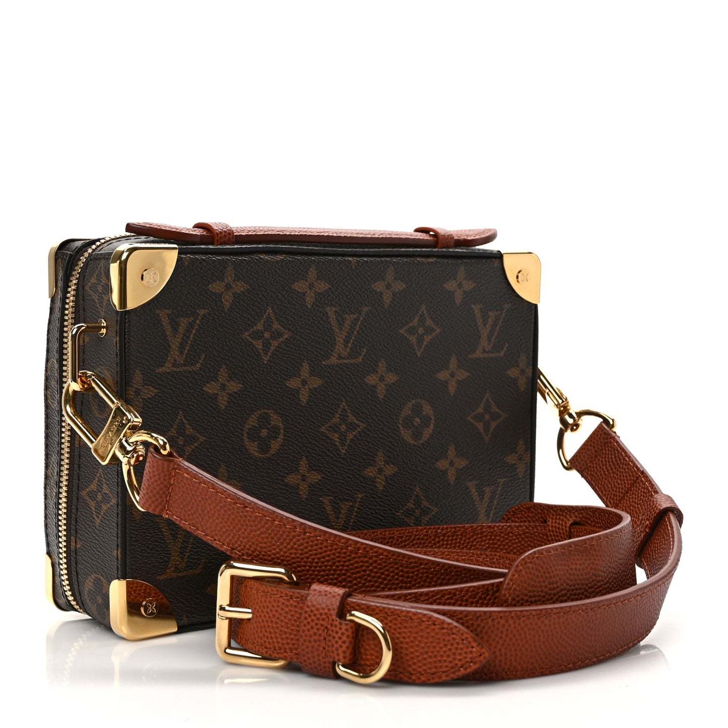 X NBA Grained Calfskin Monogram Handle Trunk Brown