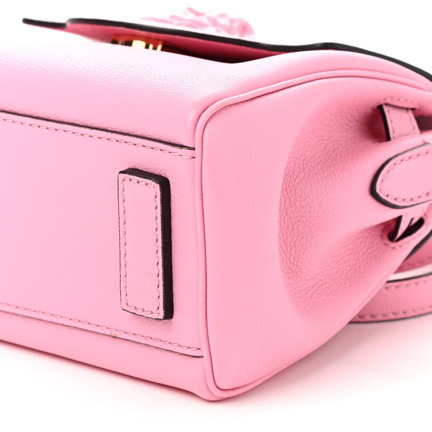 Grained Calfskin Small La Medusa Top Handle Bag Pink