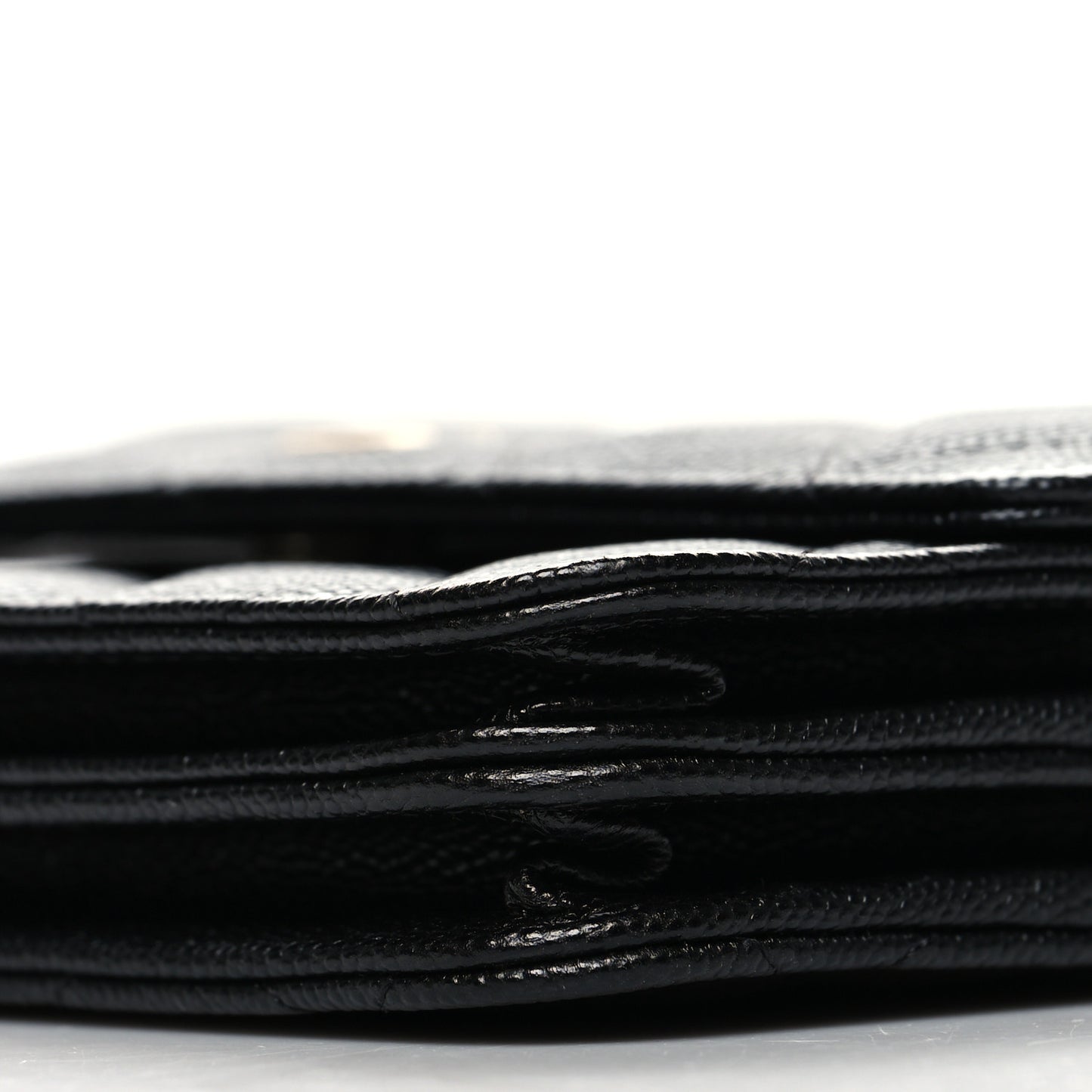 Caviar Quilted Square Wallet On Chain WOC Black