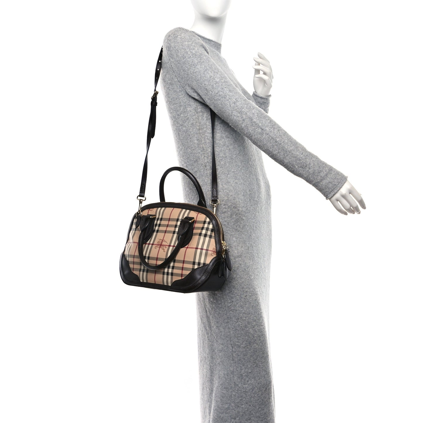 Haymarket Check Small Orchard Bowling Bag Chocolate