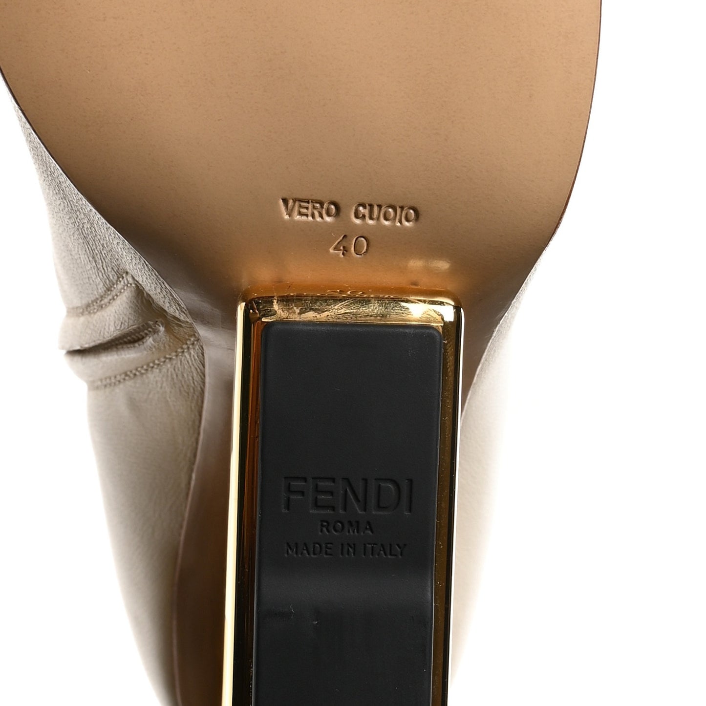 Nappa Fendi First 95mm Booties 40 White