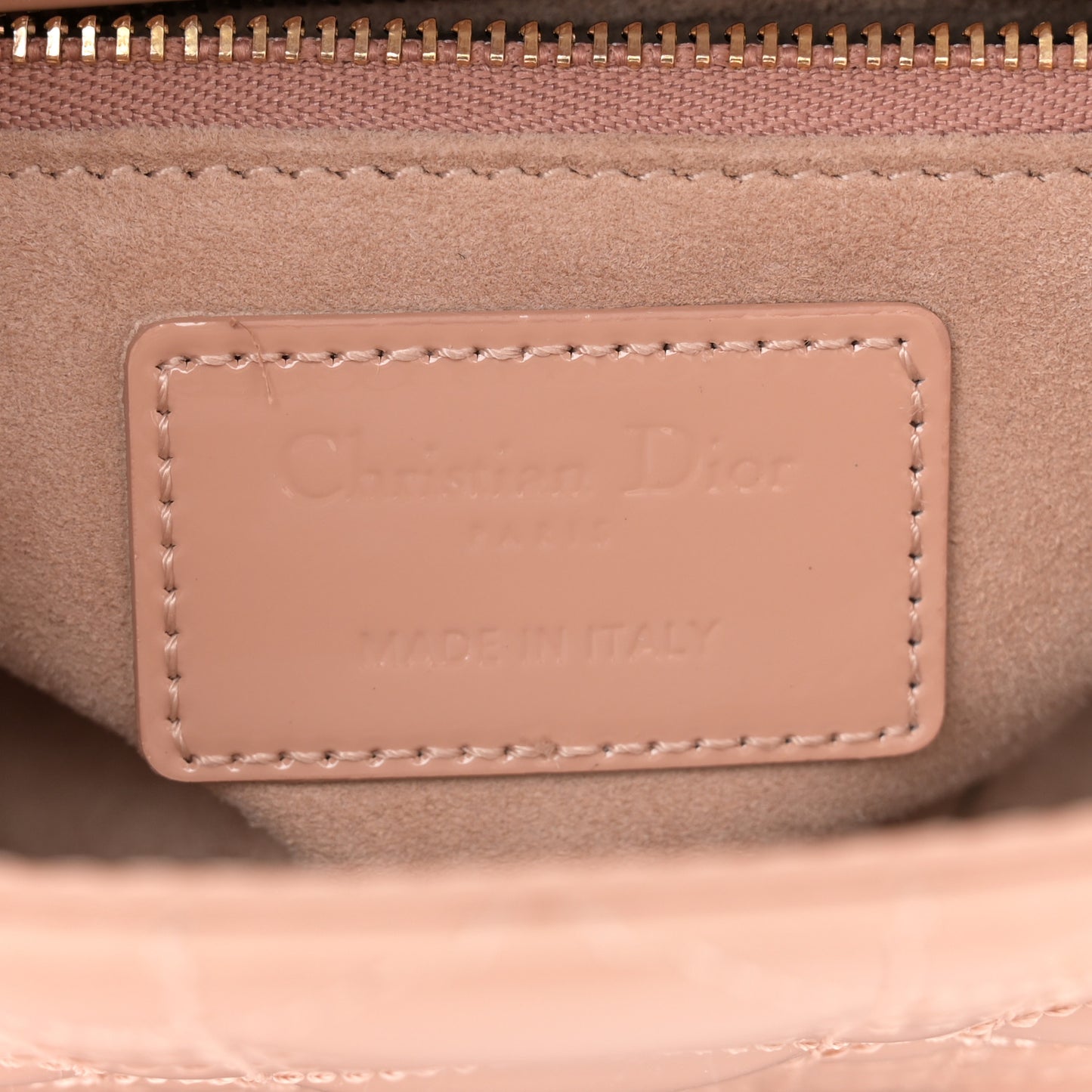 Patent Cannage Mini Lady Dior Rose Des Vents