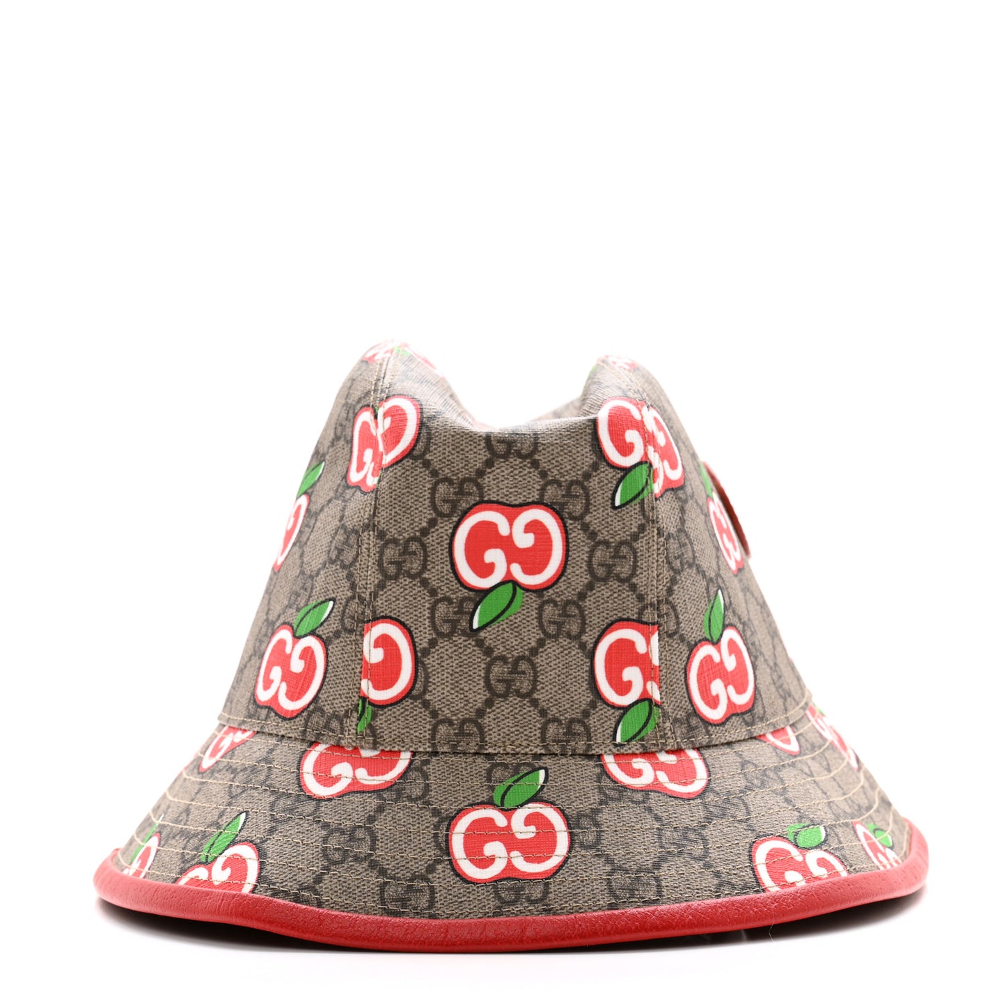 GG Supreme Monogram Apple Textured Dollar Calfskin Retro Interlocking G Fedora Pomme Bucket Hat L Beige Ebony Red