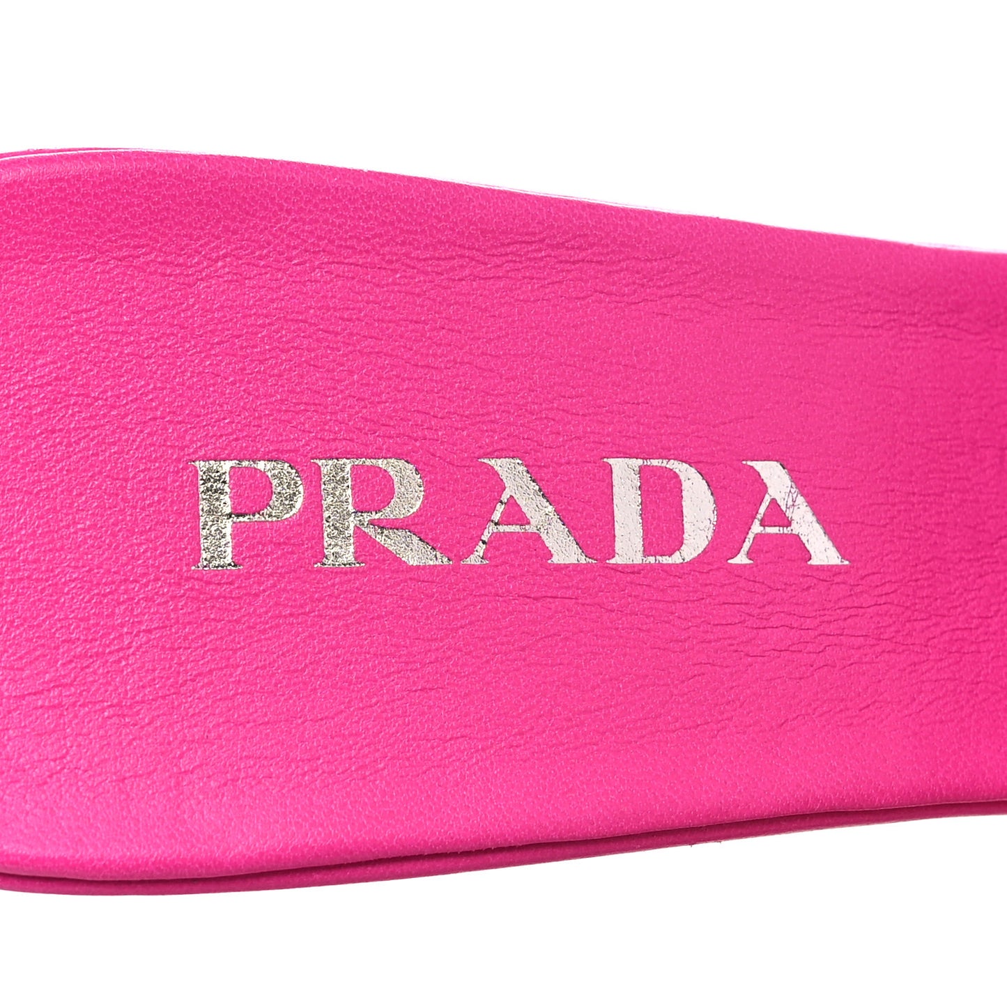Nappa Soft Padded Metal Triangle Logo 65mm Slide Sandals 41 Begonia Fluo