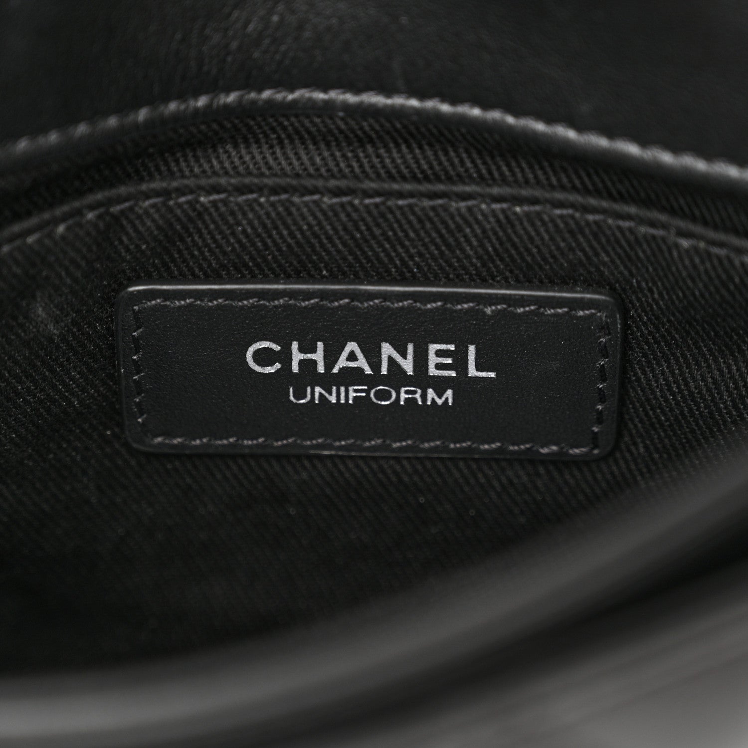 Chanel Calfskin Quilted CC Uniform Flap Belt Bag Black 7 of 14