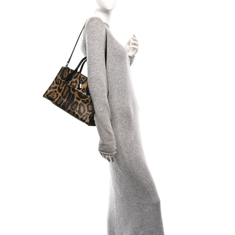 Canvas Calfskin Wild Animal Print City Steamer EW Marron