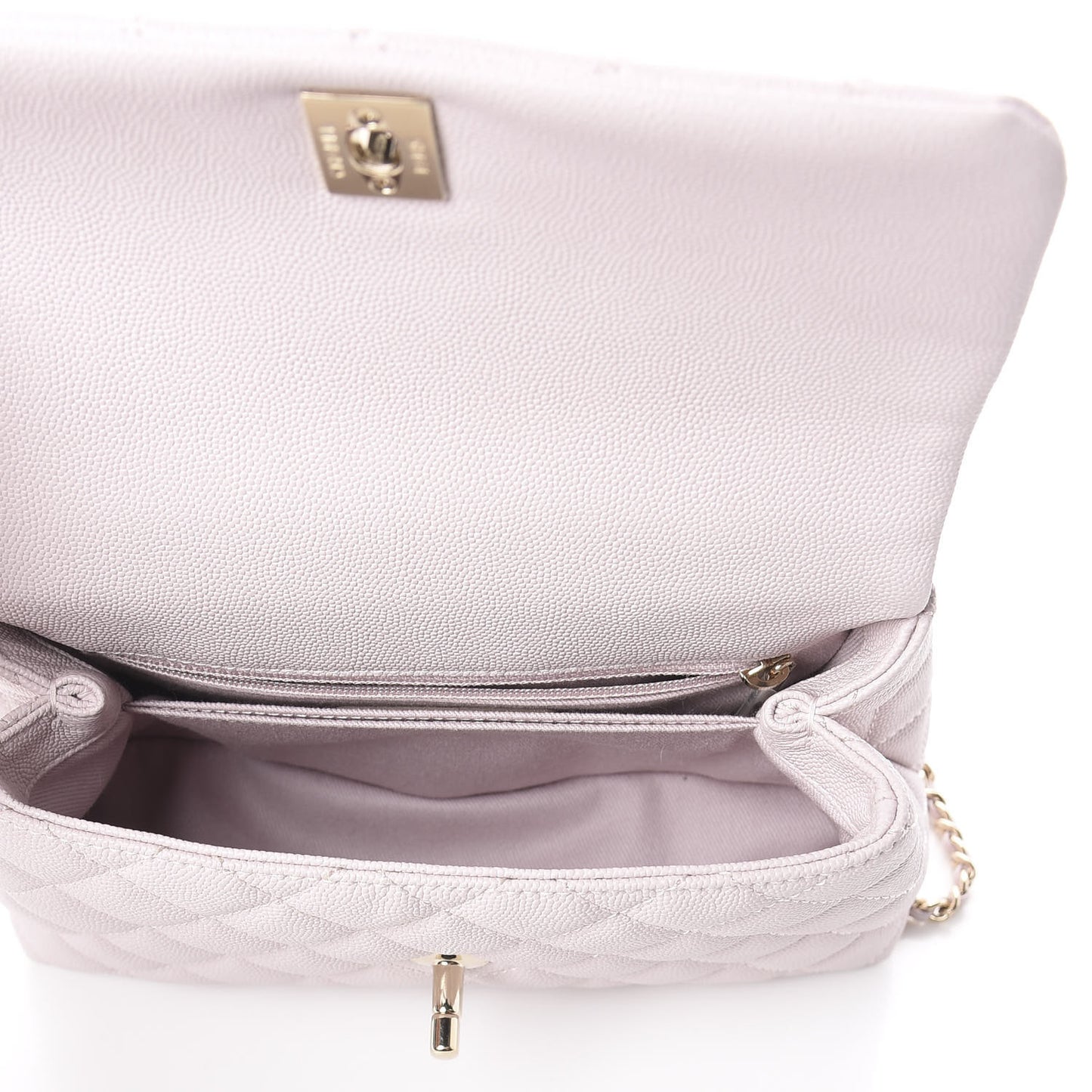 Caviar Quilted Mini Coco Handle Flap Lilas Lilac