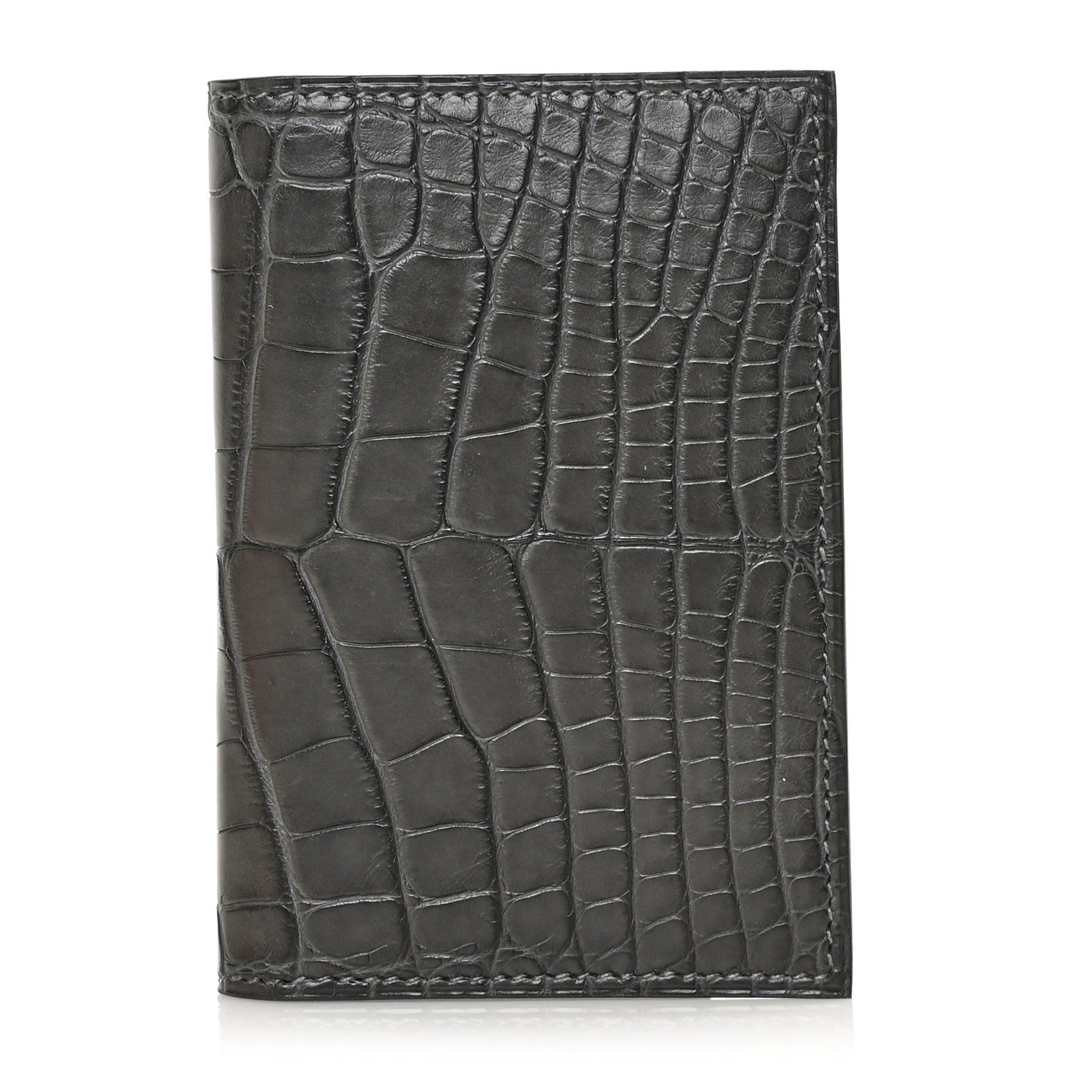Hermes Matte Alligator MC2 Euclide Card Holder Graphite 1135689