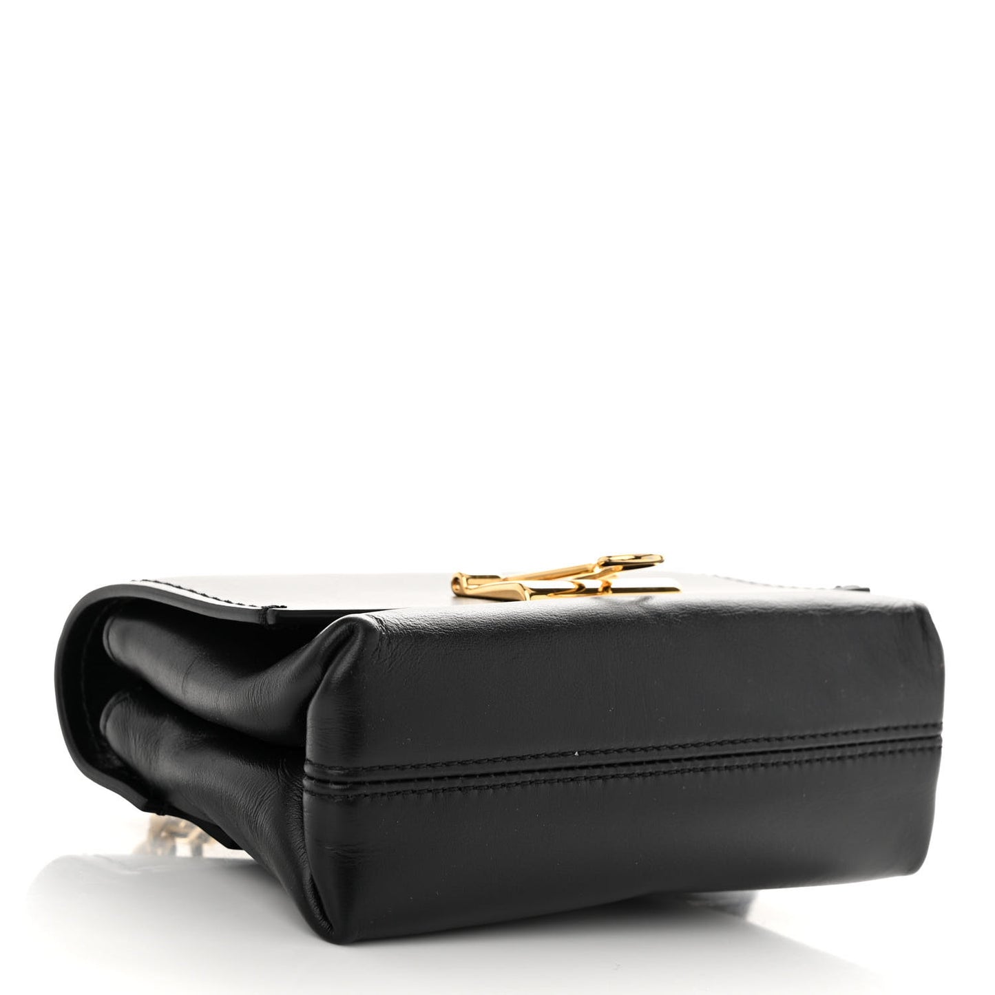 Calfskin Small Binder Clip Crossbody Black