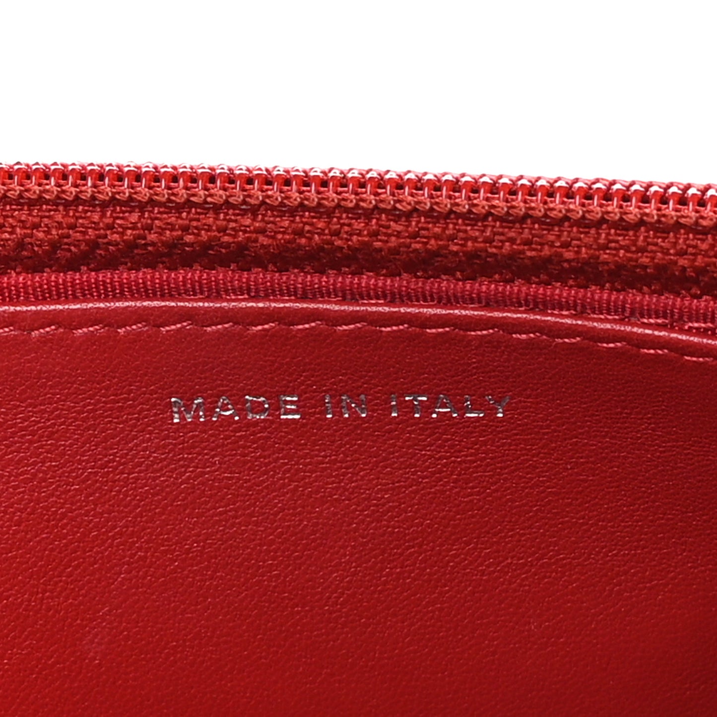 Lambskin Quilted CC Crossing Wallet On Chain WOC Red