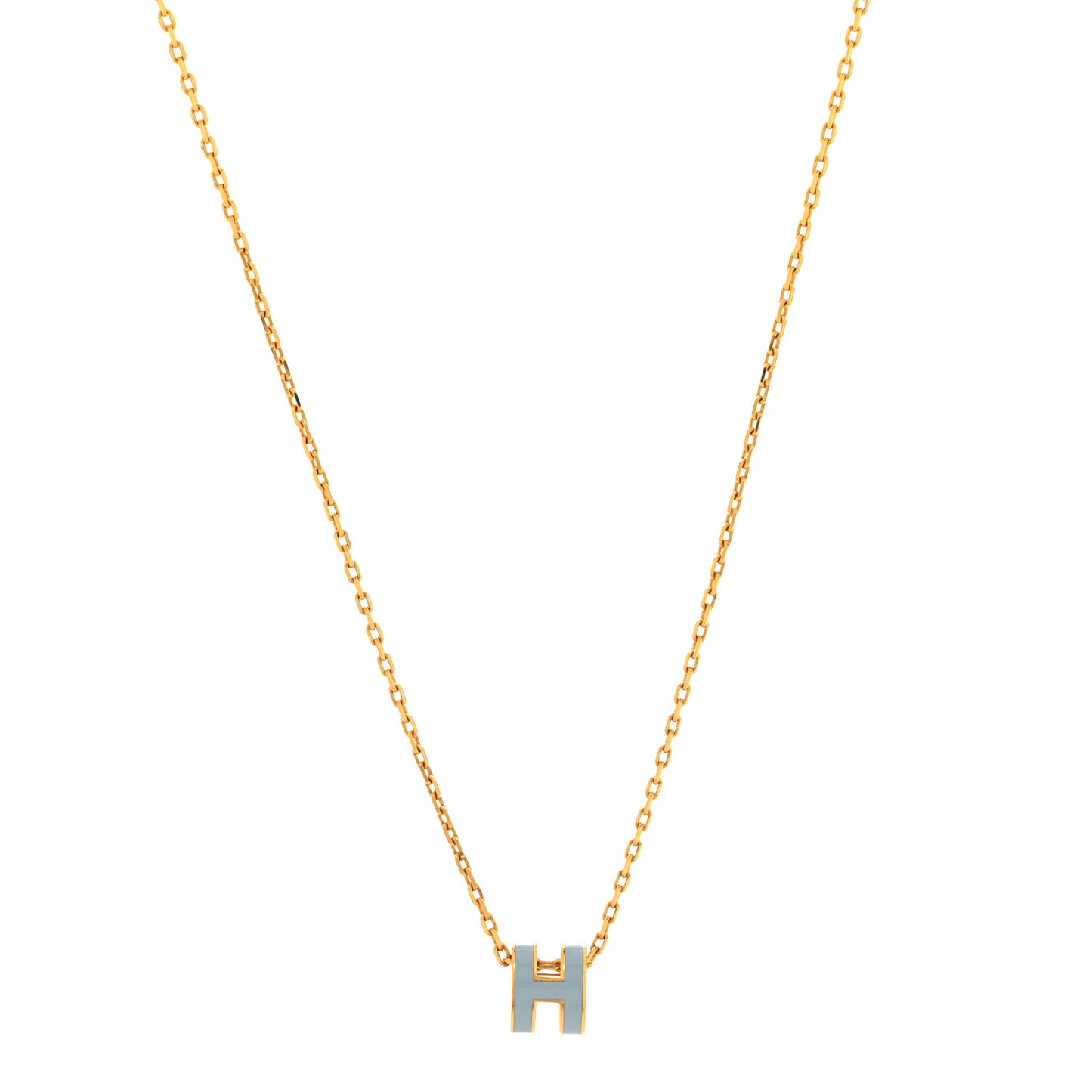 Lacquered Gold Mini Pop H Pendant Necklace Celeste