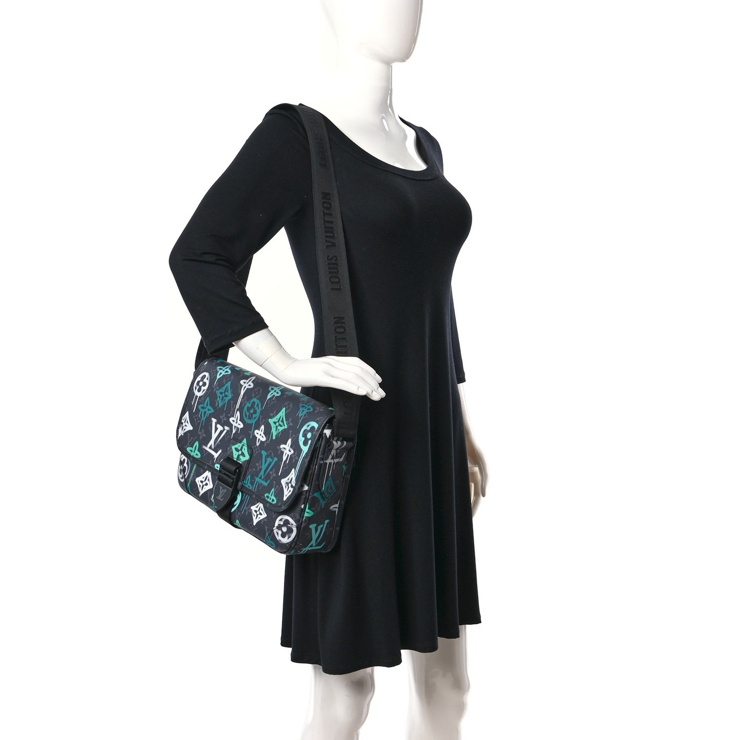 Monogram Eclipse LV Graffiti Archy Messenger MM Green Lights