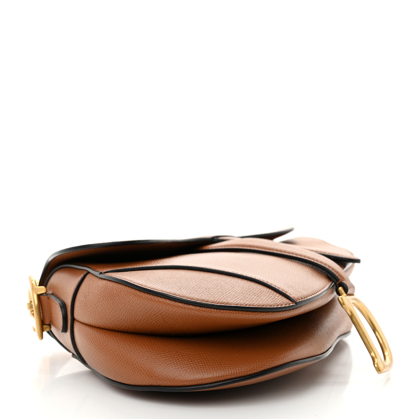Grained Calfskin Saddle Bag Camello