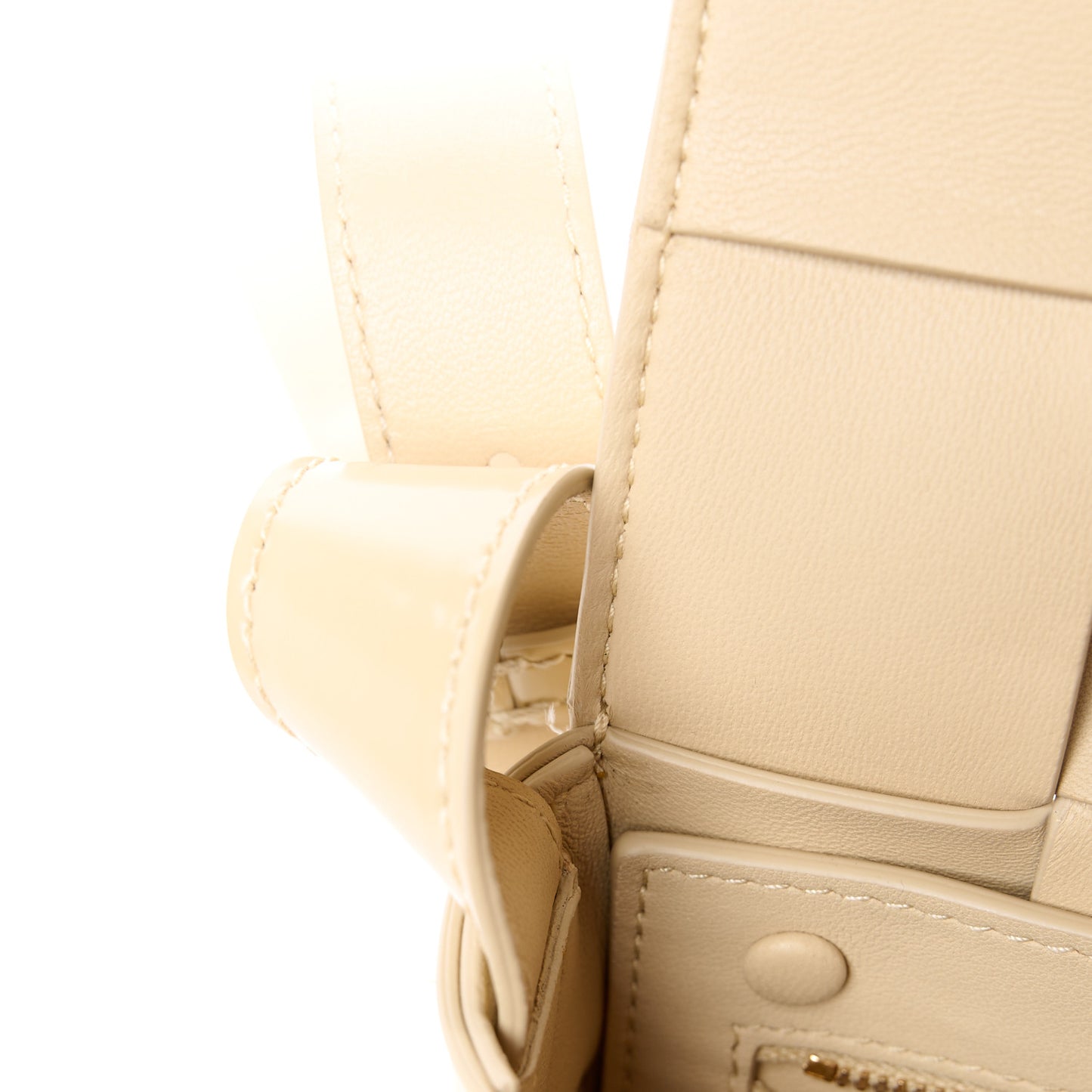Patent Maxi Intrecciato Cassette Crossbody Bag Beige
