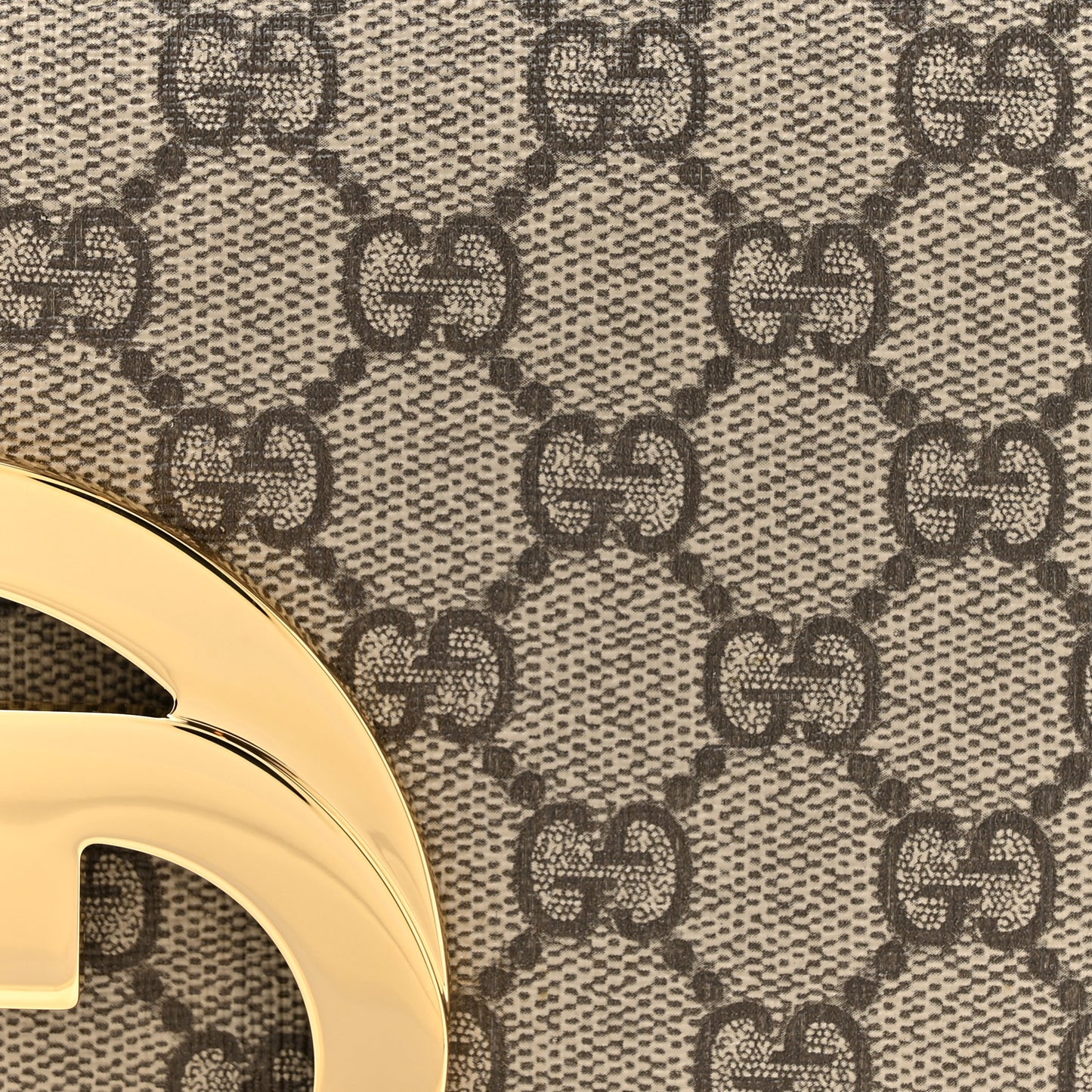 GG Supreme Monogram Textured Dollar Calfskin Blondie Chain Shoulder Flap Bag Beige Ebony New Acero