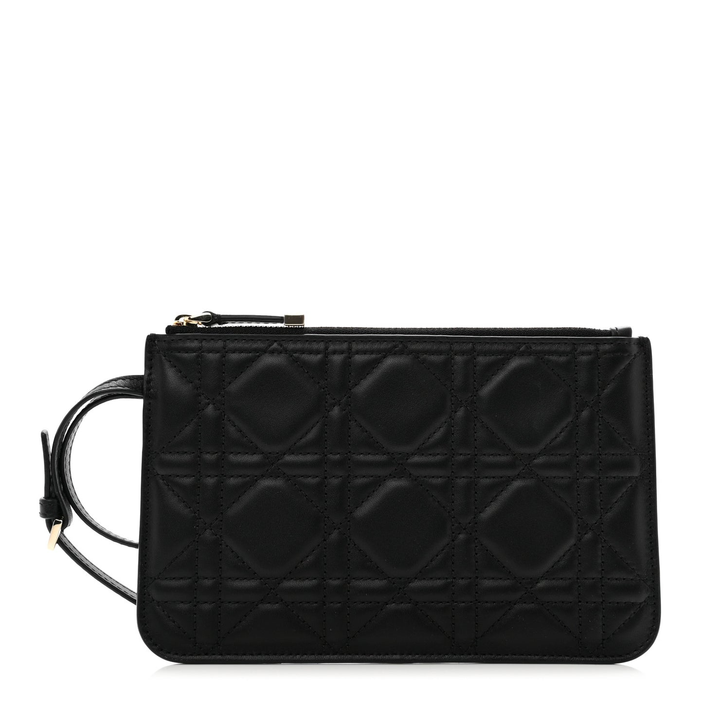Calfskin Macrocannage Toujours Pouch Black