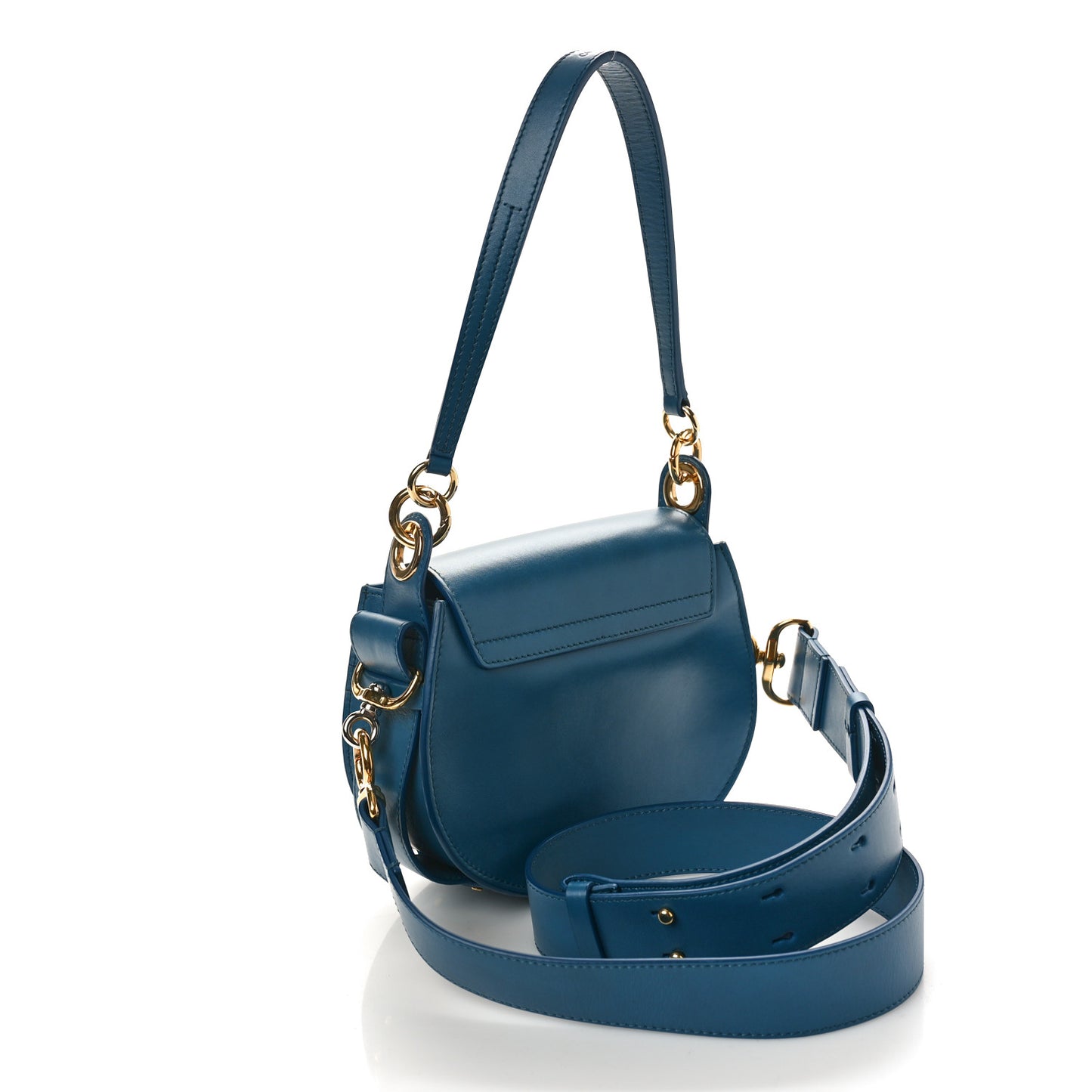Calfskin Suede Small Tess Bag Vinyl Blue