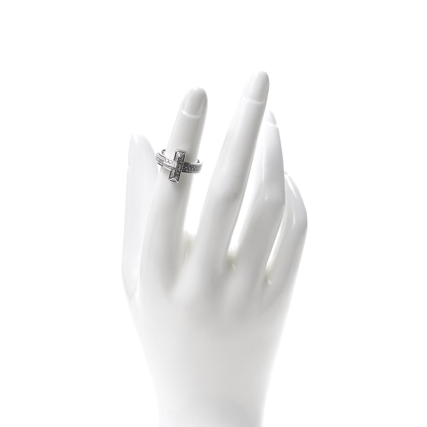 18K White Gold Diamond T T1 Wide Ring 46 3.75