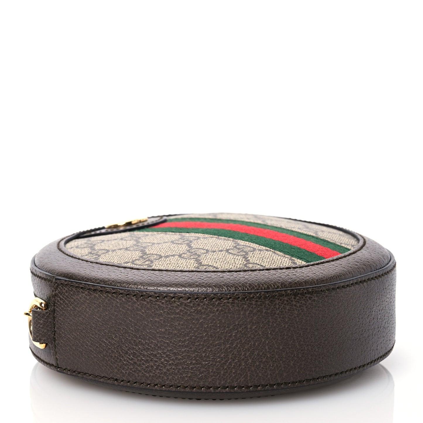 GG Supreme Monogram Web Mini Ophidia Round Shoulder Bag Brown