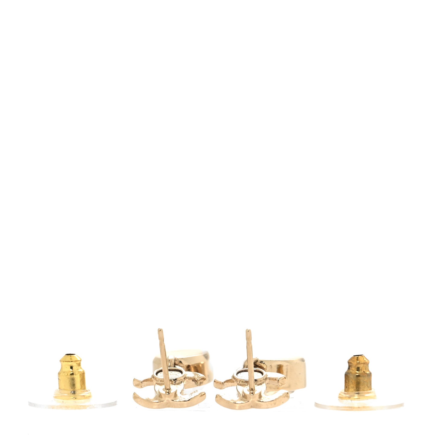 Crystal CC Tear Drop Earrings Gold