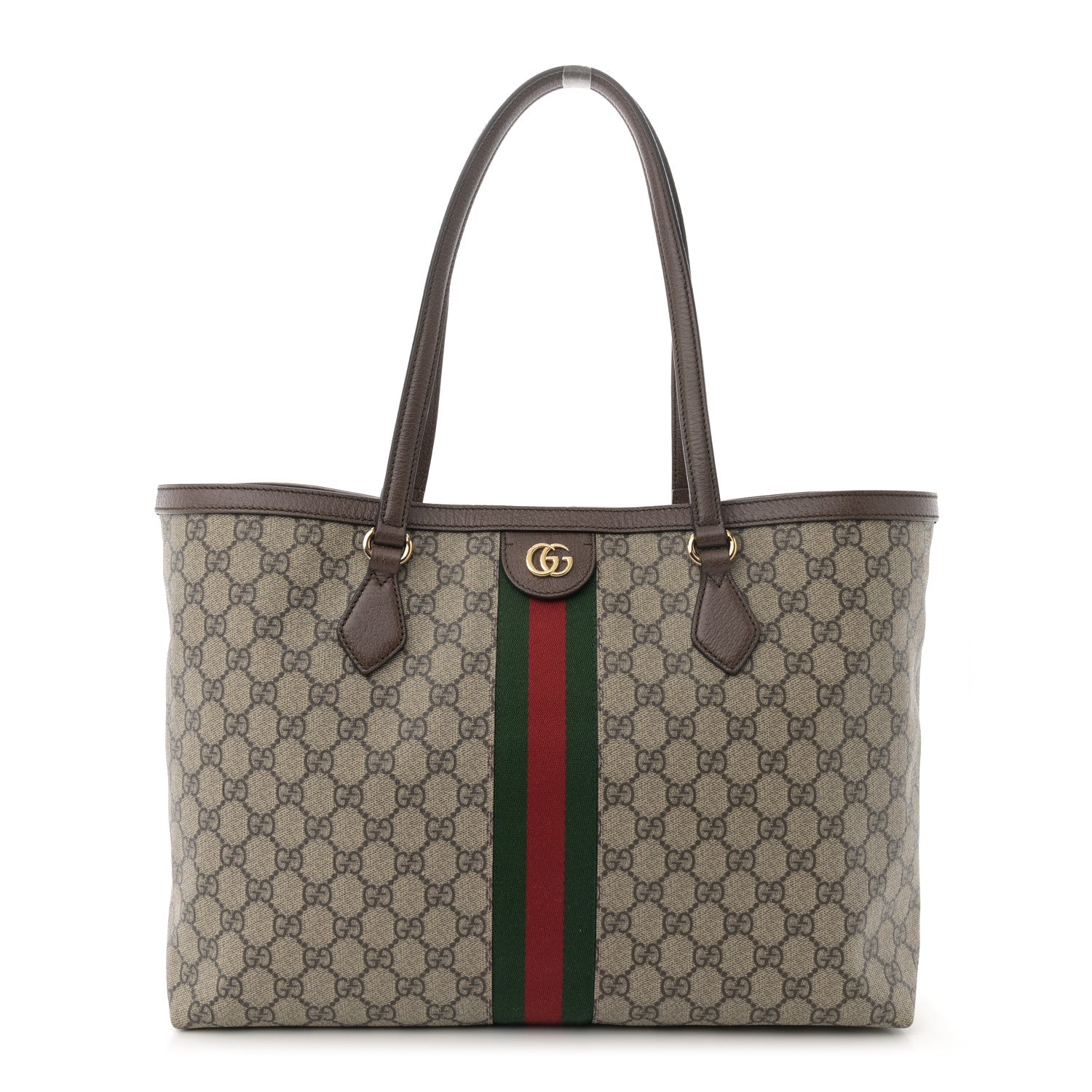 Gucci GG Supreme Monogram Medium Ophidia Shopping Tote Brown 1 of 13