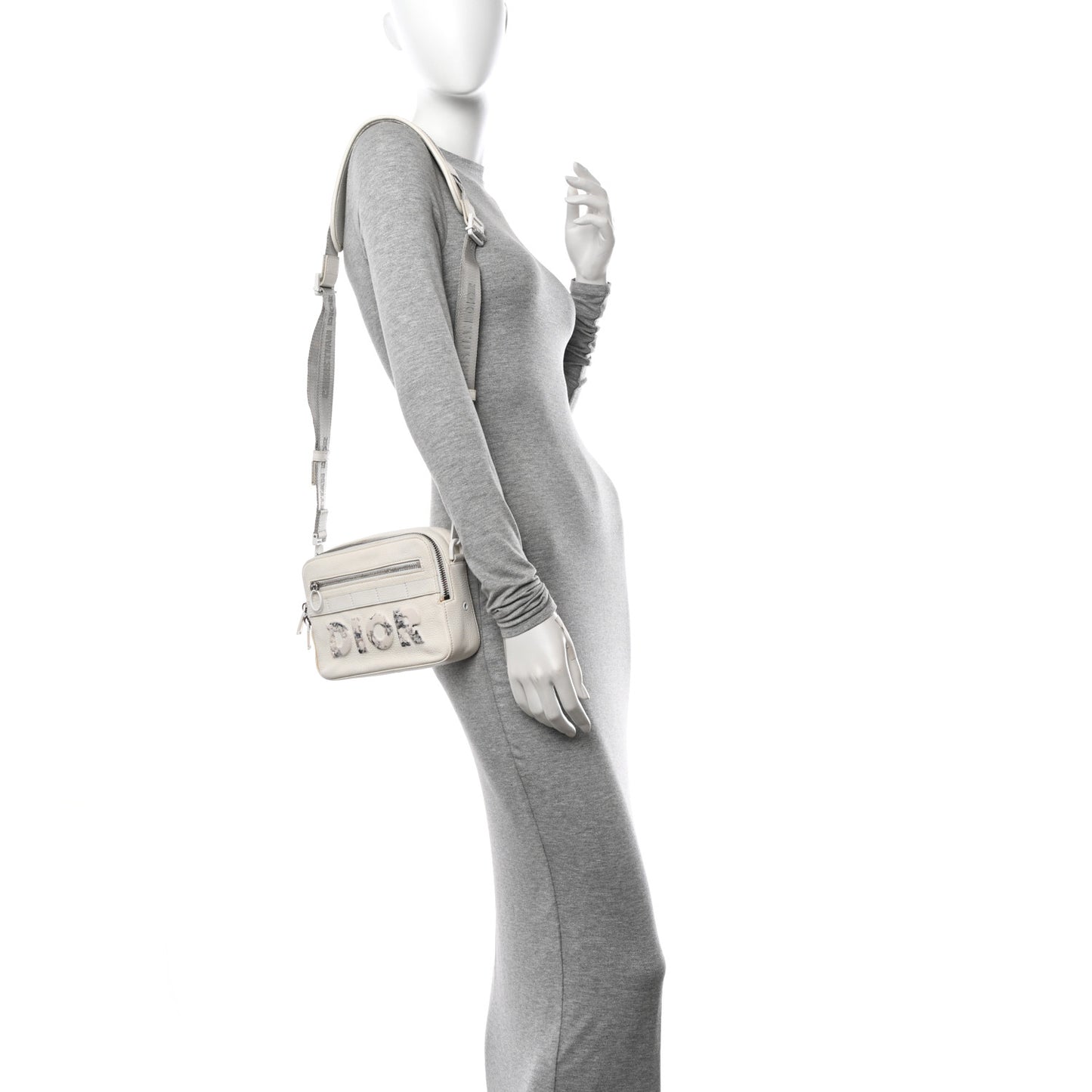 X DANIEL ARSHAM Grained Calfskin Safari Messenger Bag White